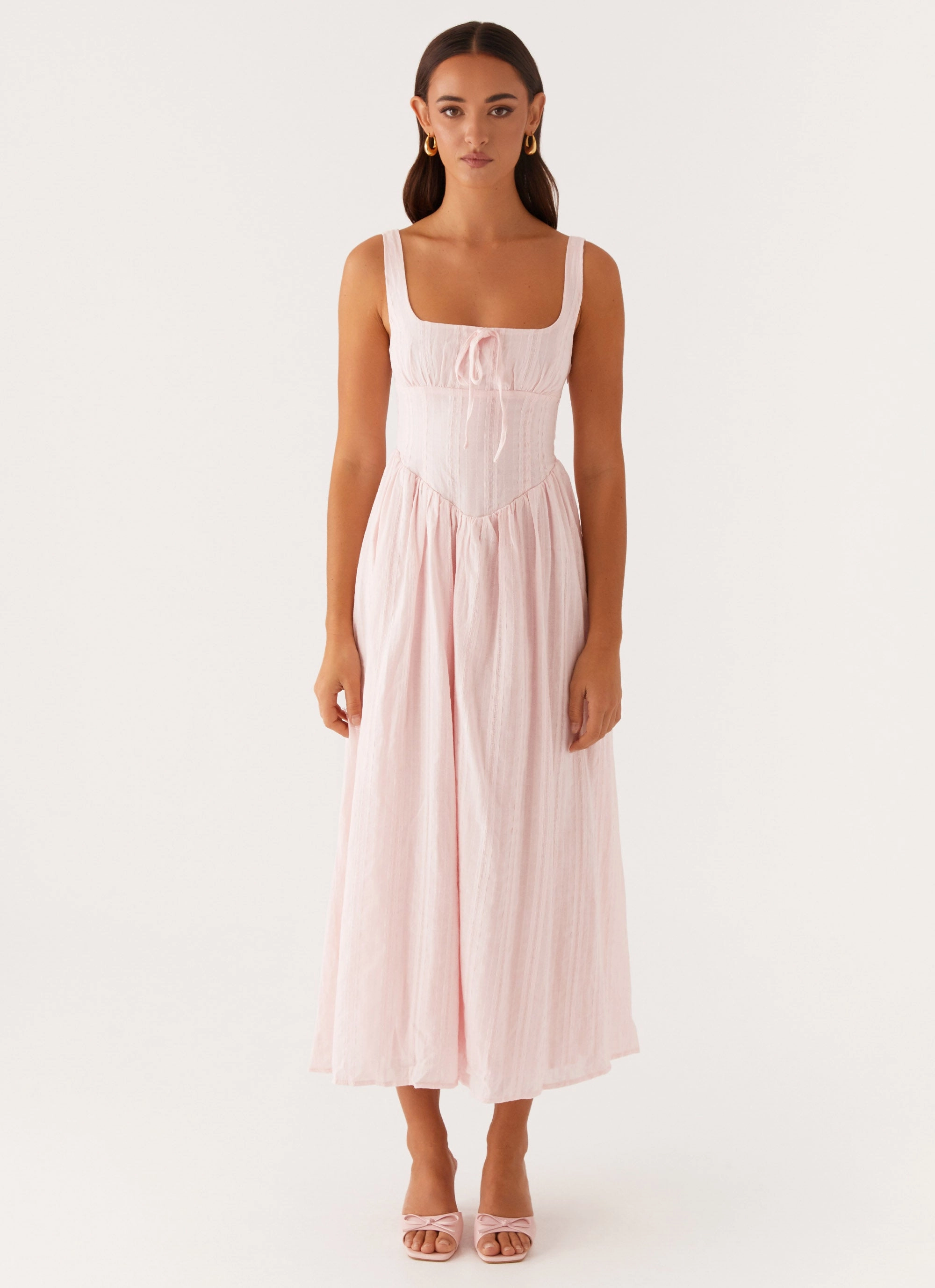 Pascuelle Midi Dress - Pink Cozy Energy Light Layers