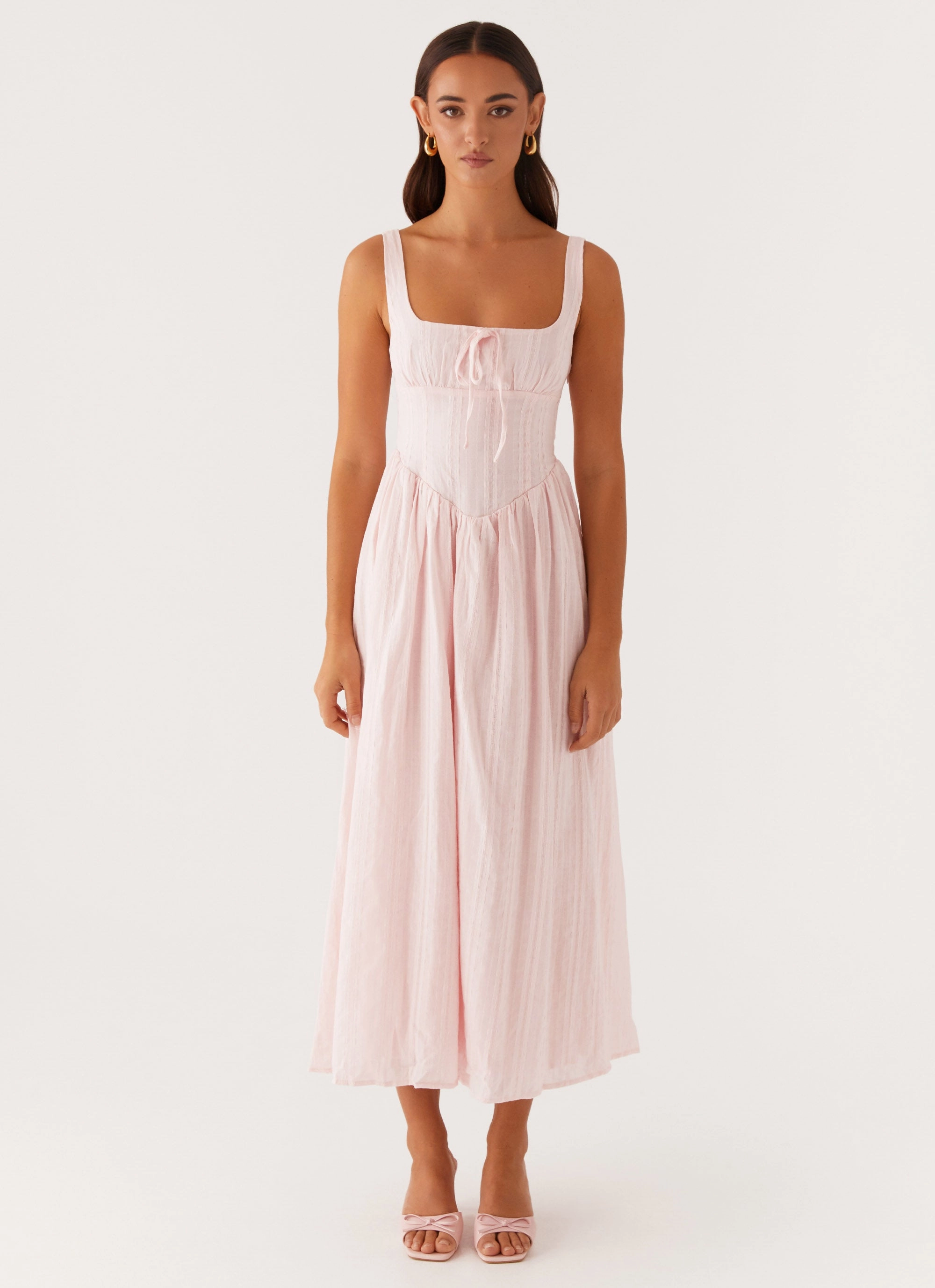 Pascuelle Midi Dress - Pink Vibrant Edge