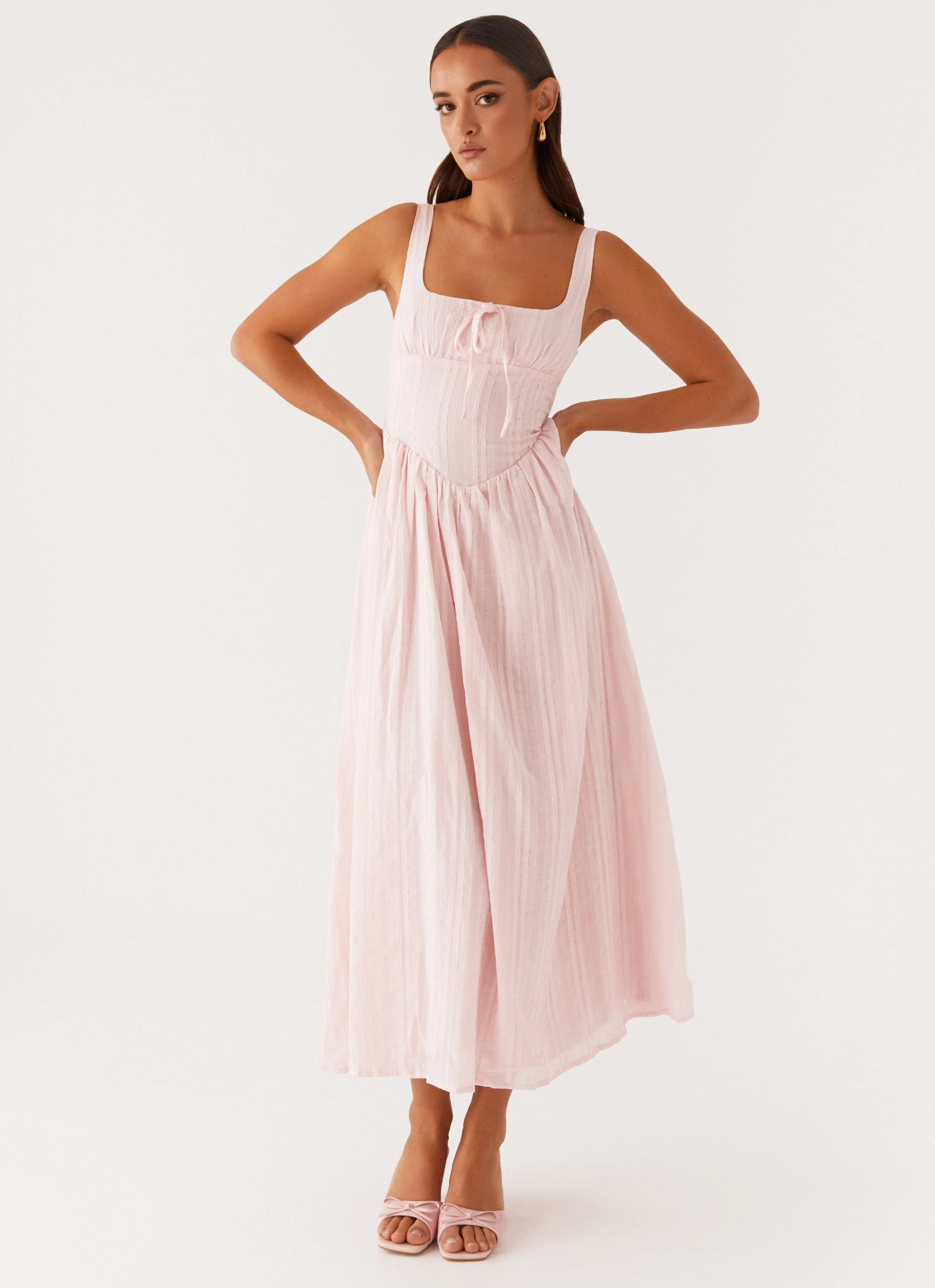 Sleek Layer Pascuelle Midi Dress - Pink