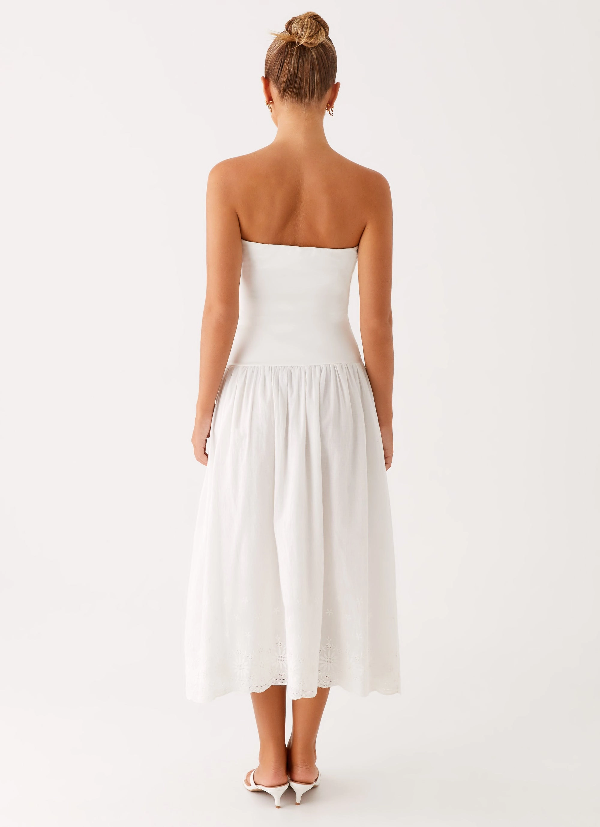 Cherry Skies Midi Dress - White Beauty Feel