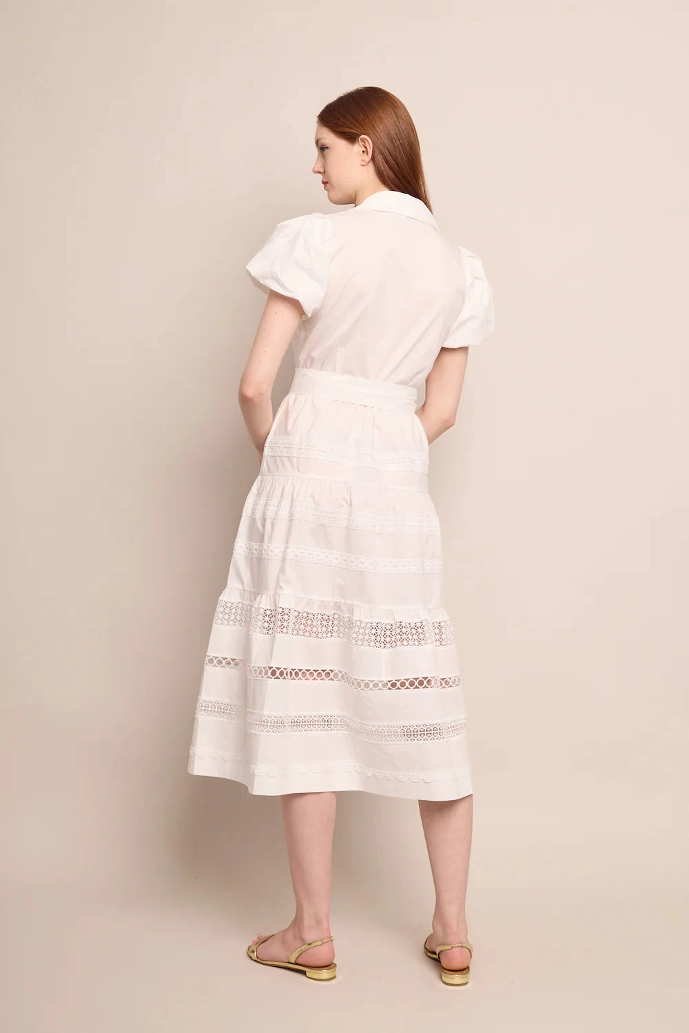 Mardi Dress in White Feminine Line
