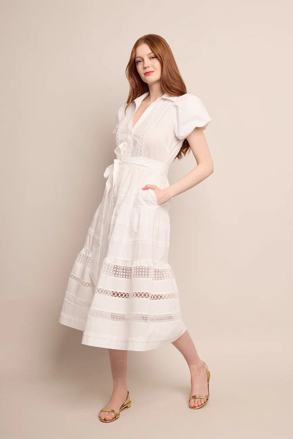 EcoFriendly Dye Process Mardi Dress in White