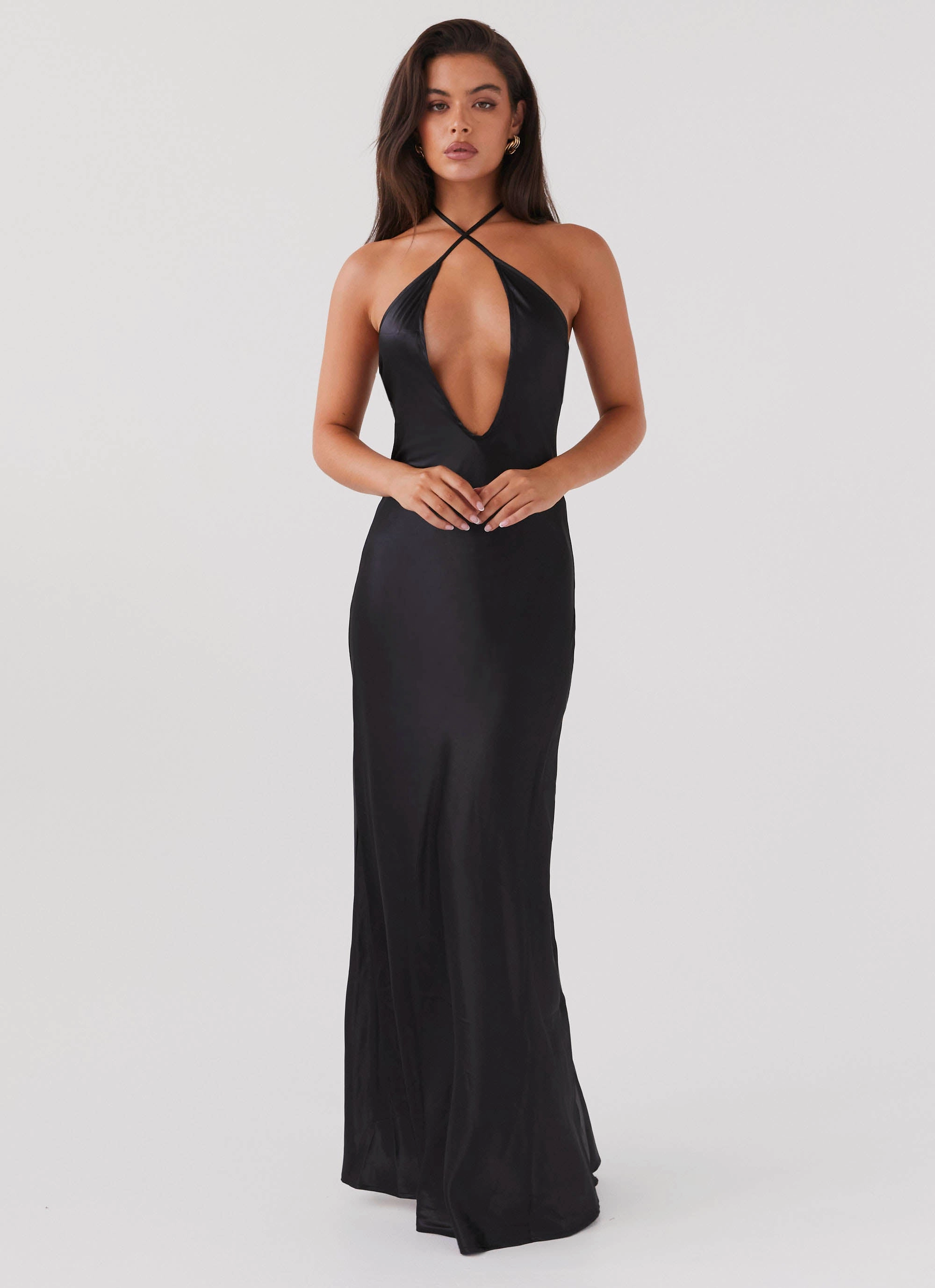 Noir Symphony Maxi Dress - Black Noble Aura Layered Form