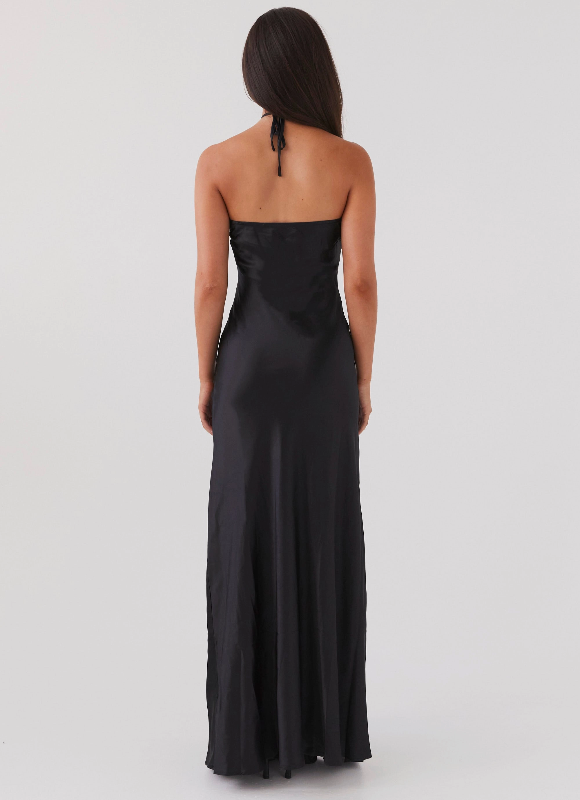 Noir Symphony Maxi Dress - Black Flattering Look Wear