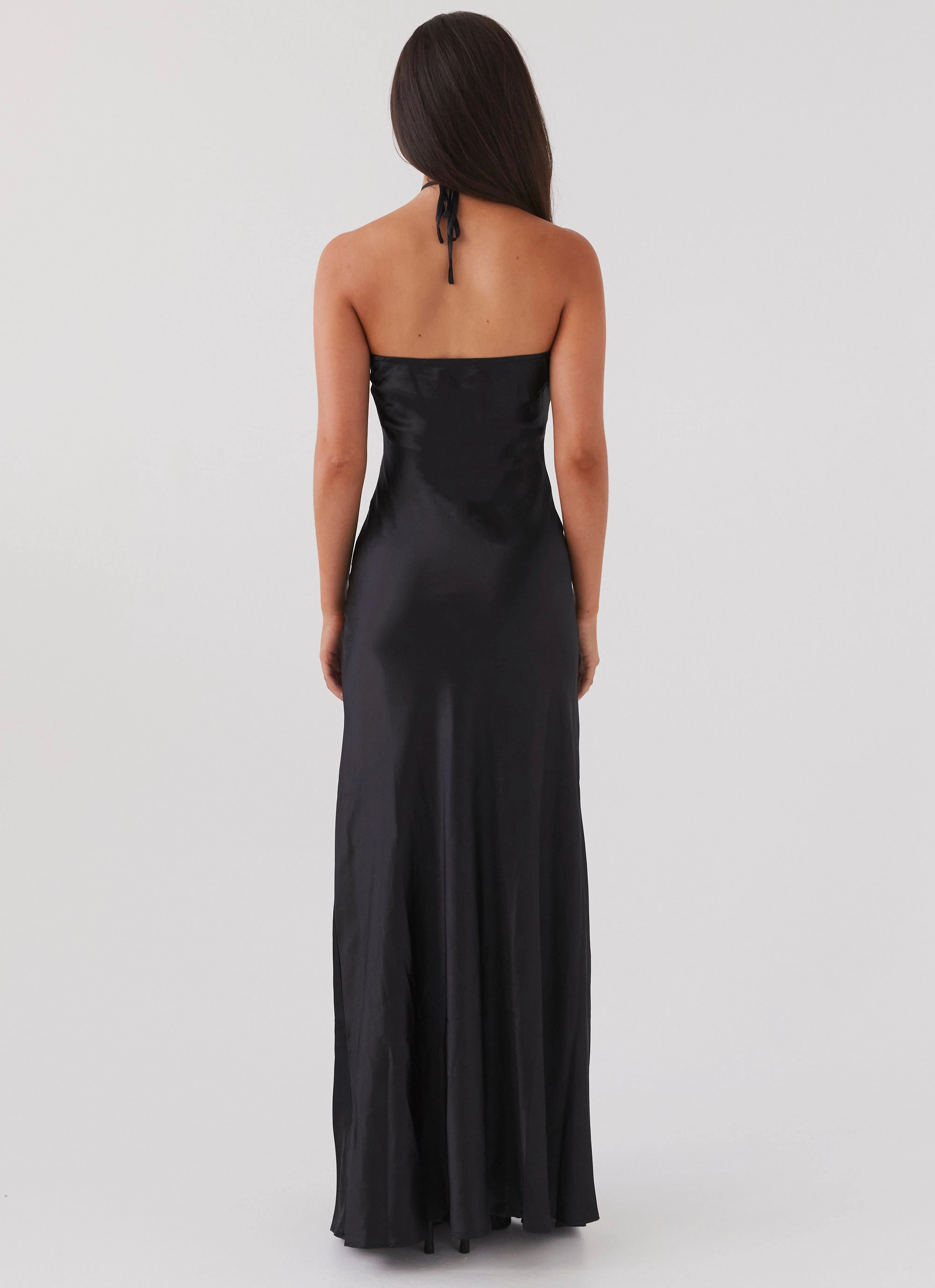 Fall Style Business casual Noir Symphony Maxi Dress - Black