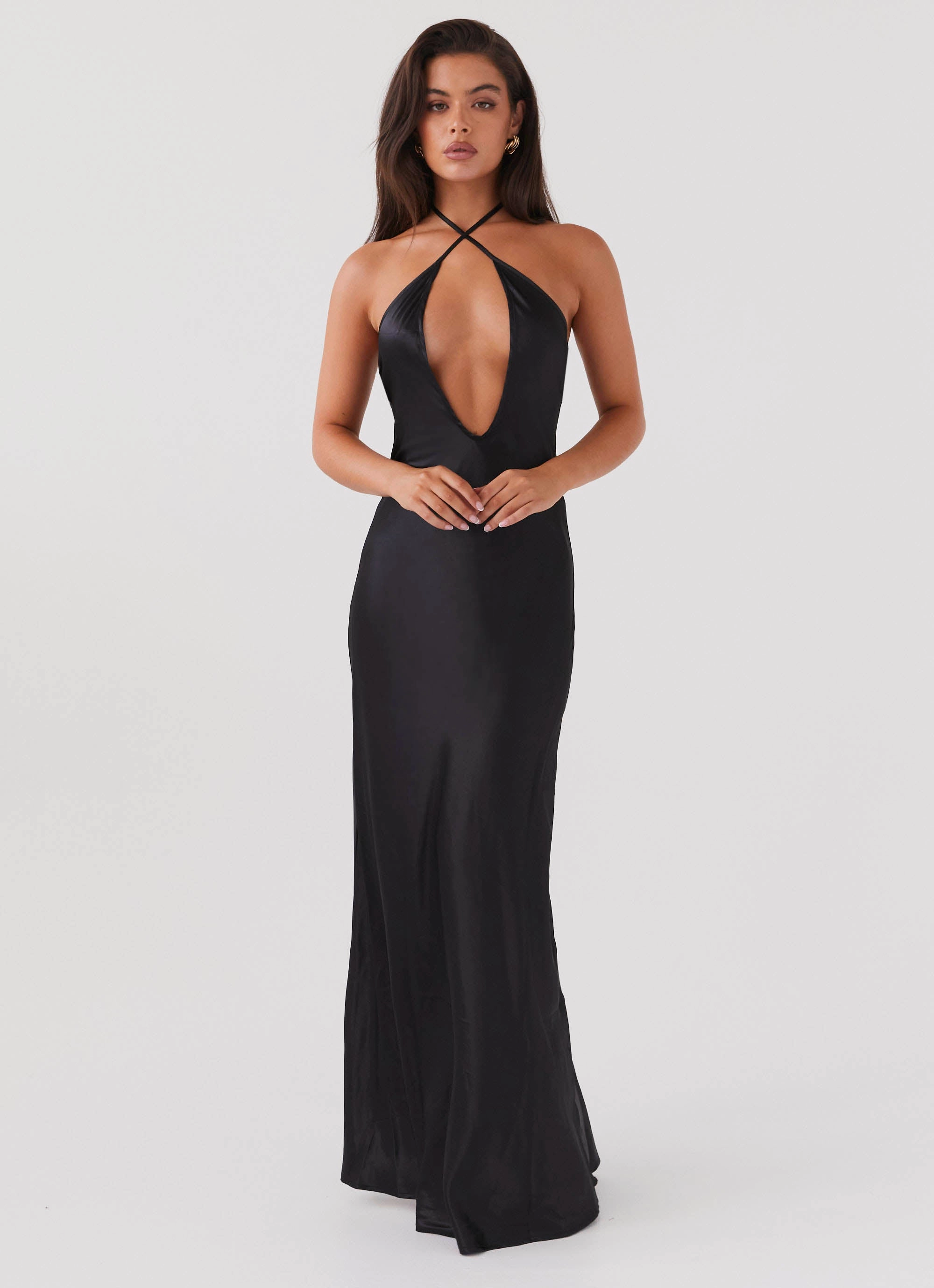 Noir Symphony Maxi Dress - Black Studio Style Textured Layers