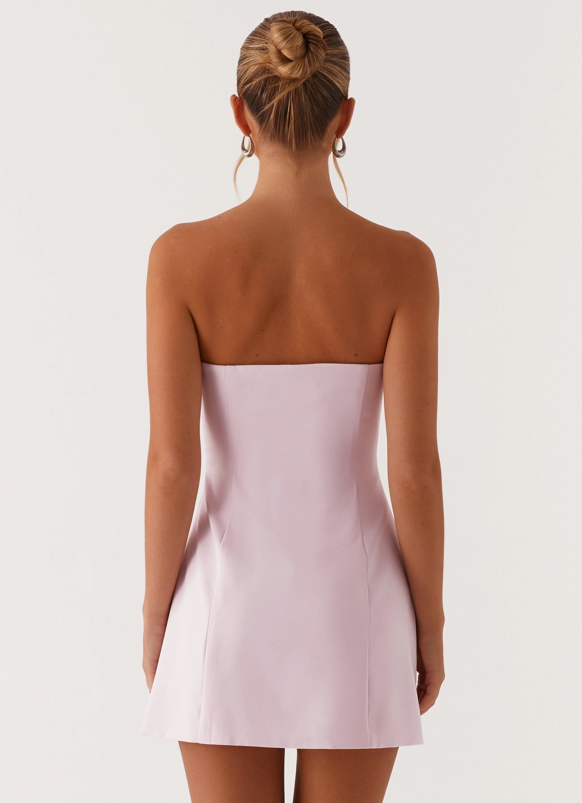Patsie Strapless Mini Dress - Pink Stretch-Recovery