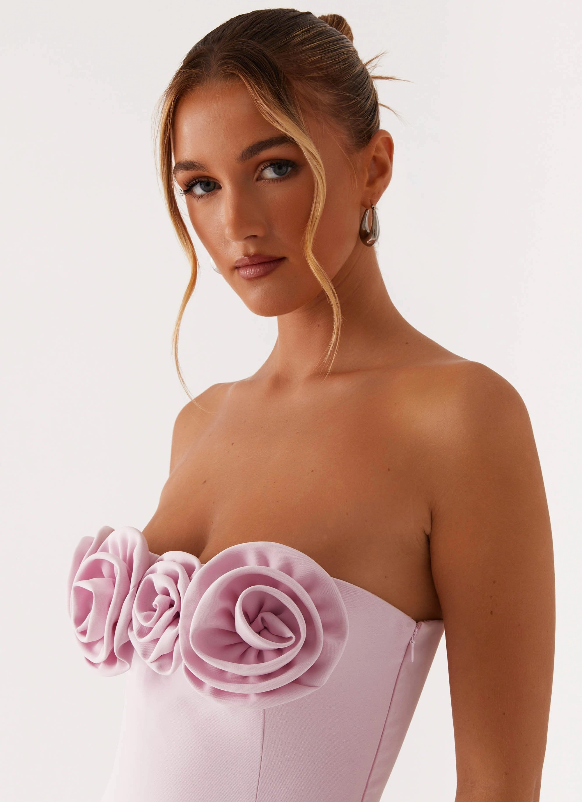 Chic Direction Patsie Strapless Mini Dress - Pink