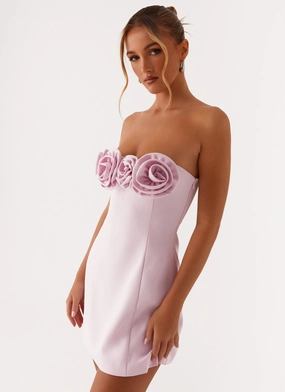 Patsie Strapless Mini Dress - Pink Lightweight Layer