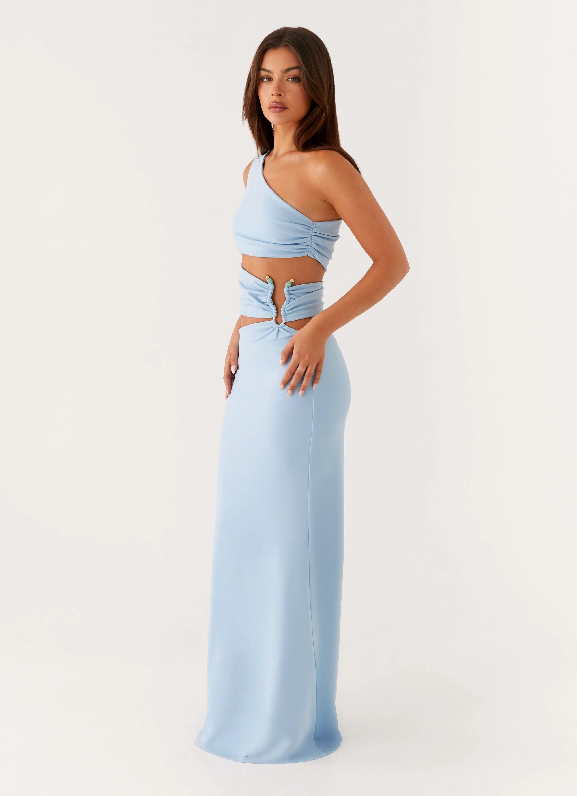 Sleek Design Day Magic Laylani Cut Out Maxi Dress - Blue