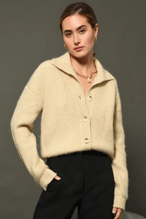Winter Layer Pauline Button Front Crop Sweater