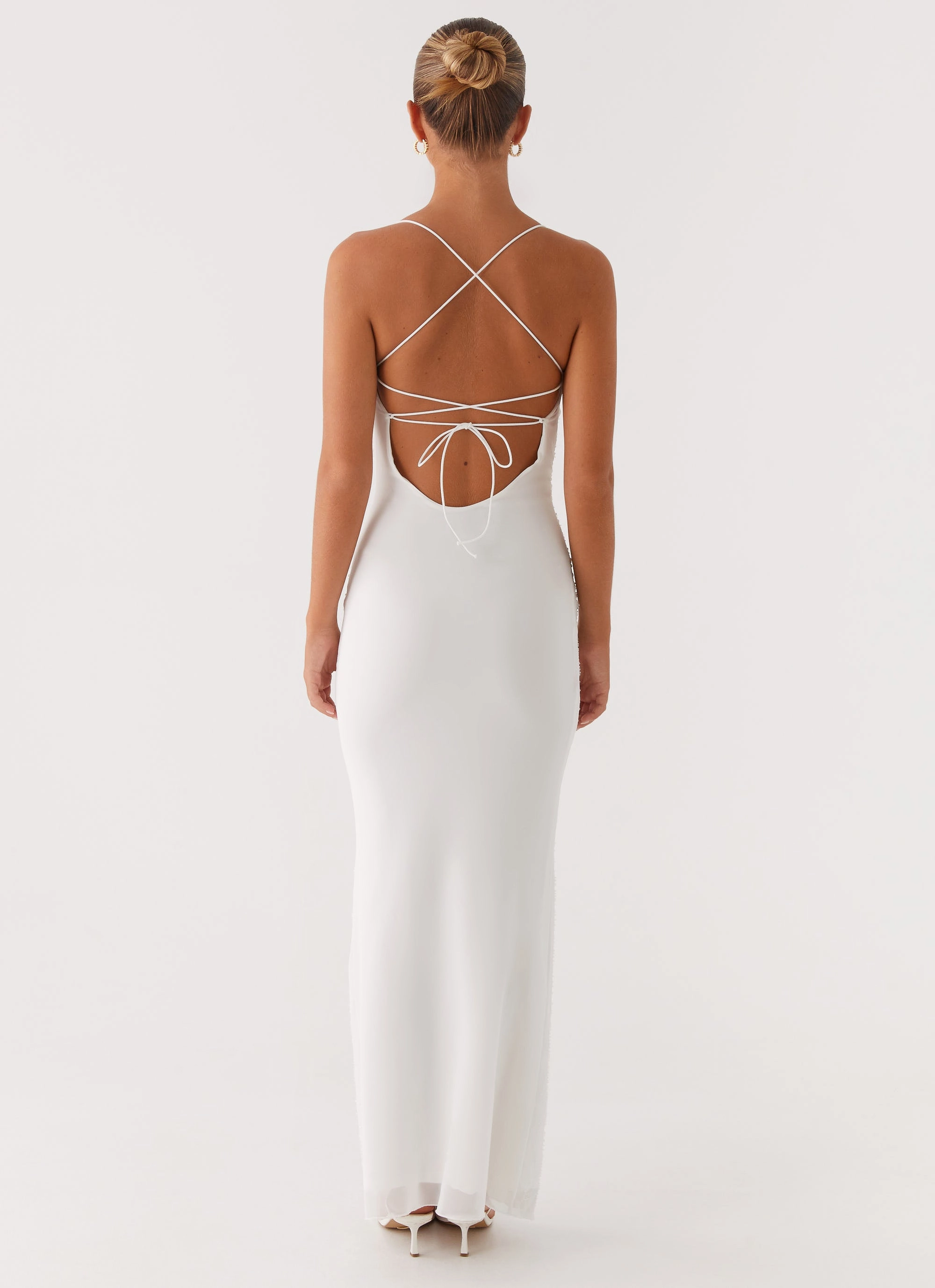 Paxton Beaded Maxi Dress - White Luxe Touch
