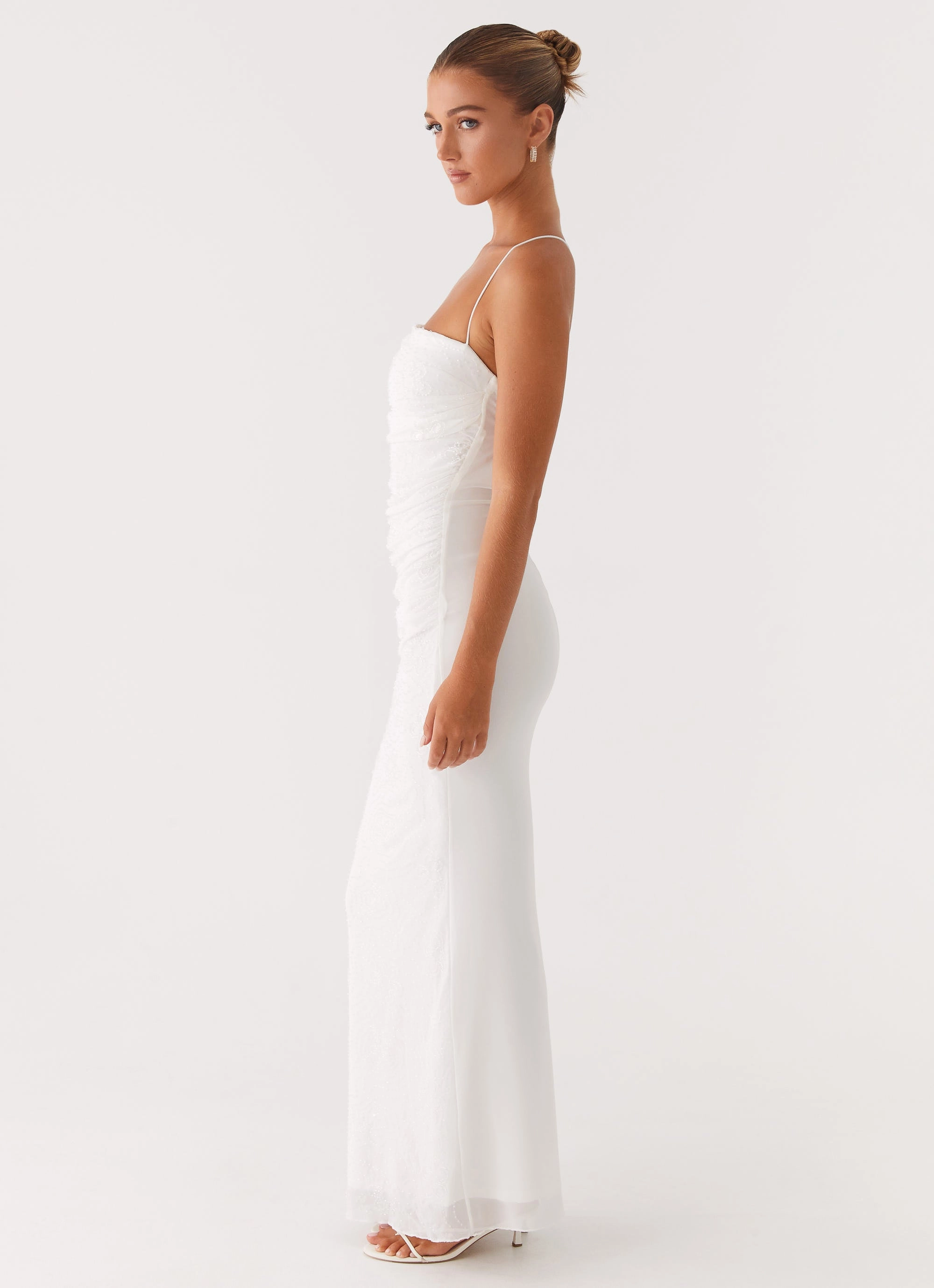 Paxton Beaded Maxi Dress - White Layered Look SmoothEdgeFinish