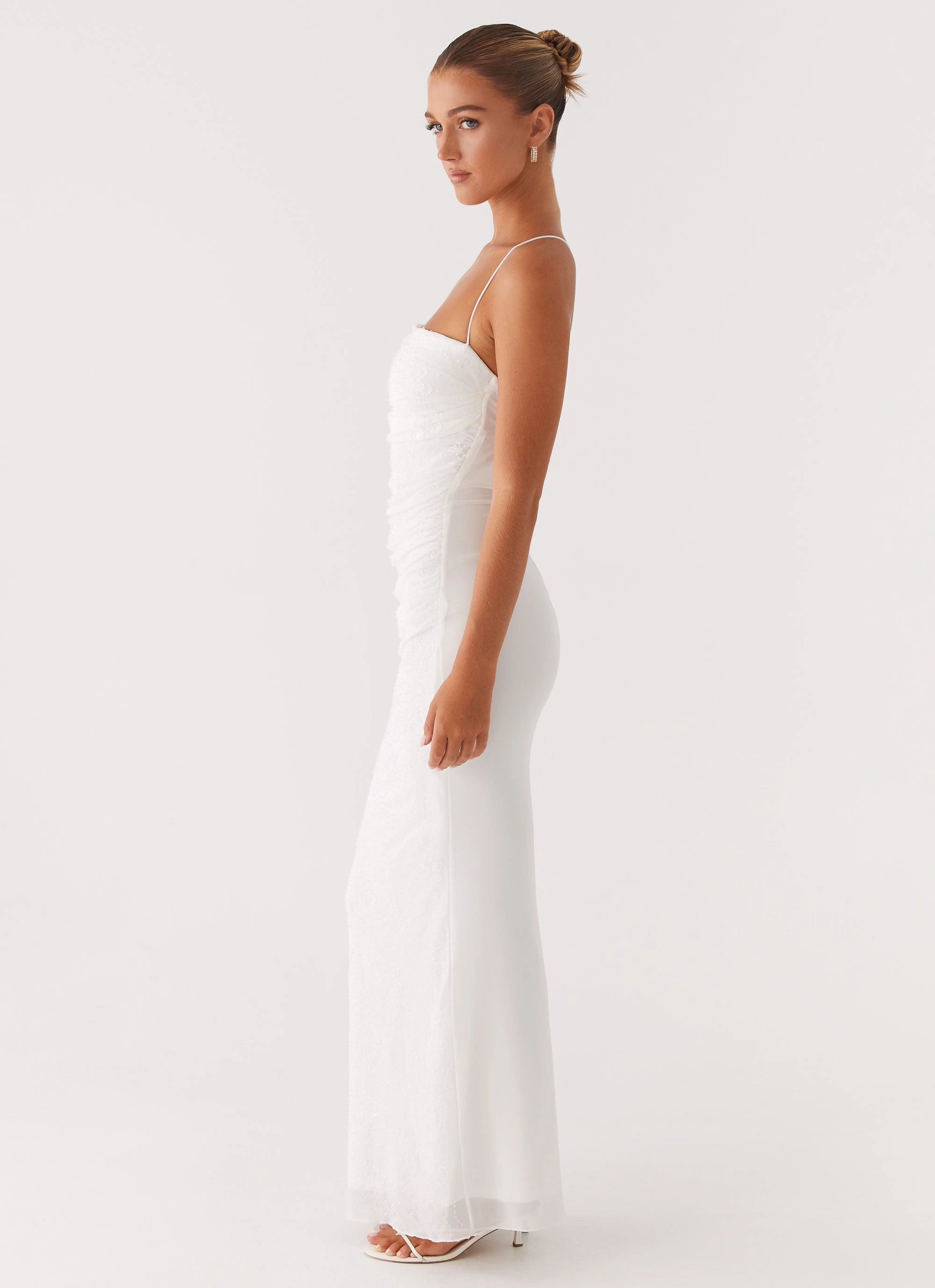 Sunny Lace Paxton Beaded Maxi Dress - White