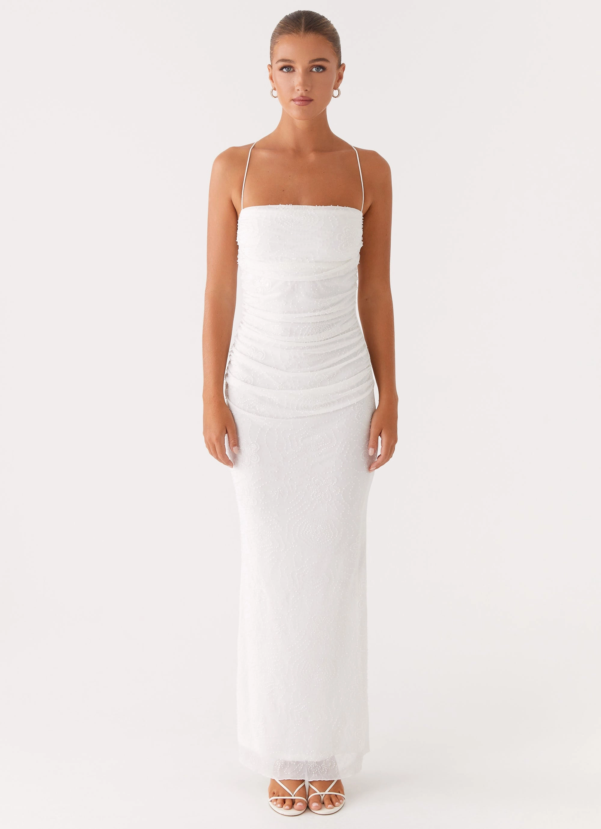 Paxton Beaded Maxi Dress - White Easy to Wear