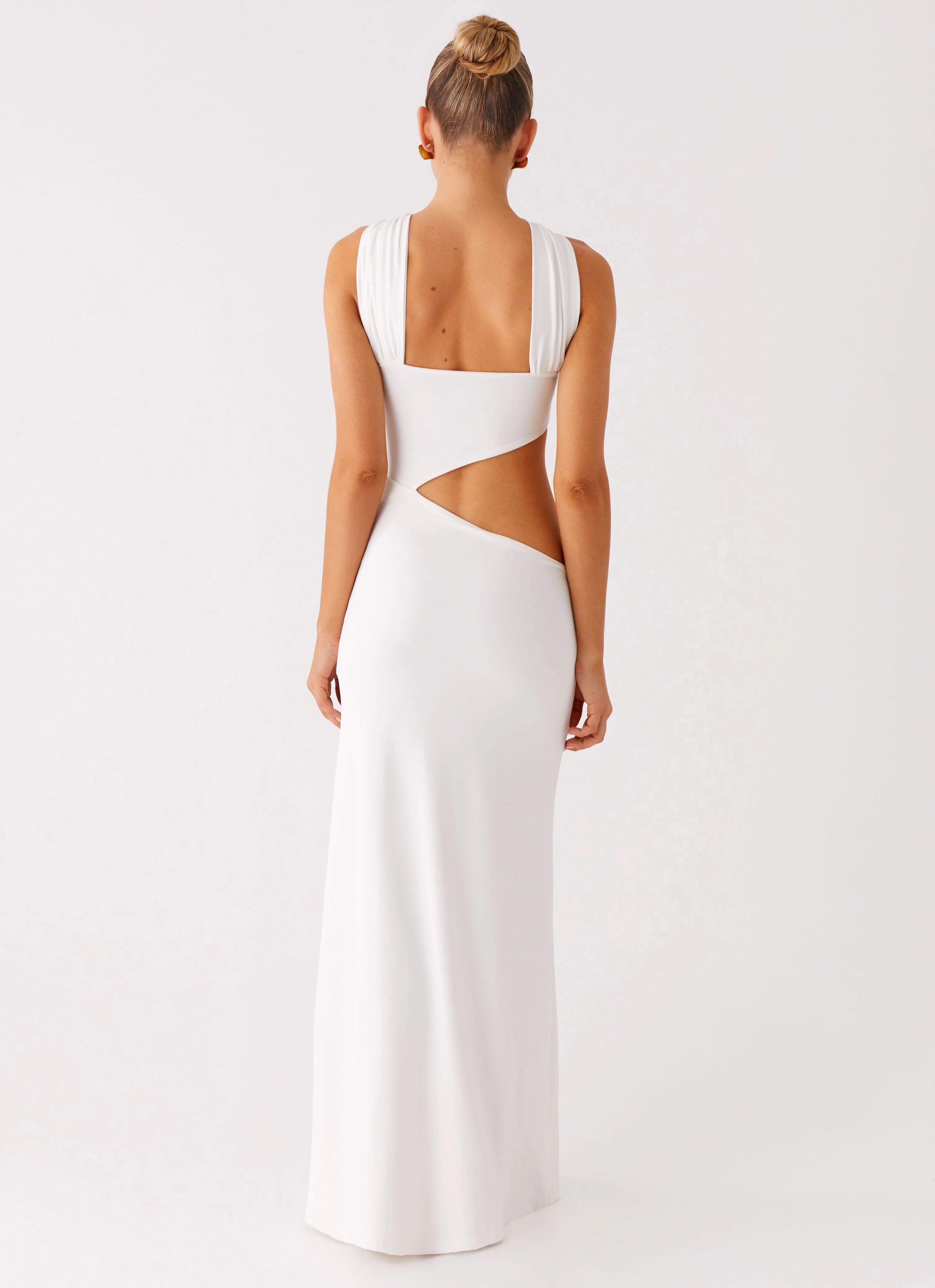 Casual-Look Juliander Knot Maxi Dress - White