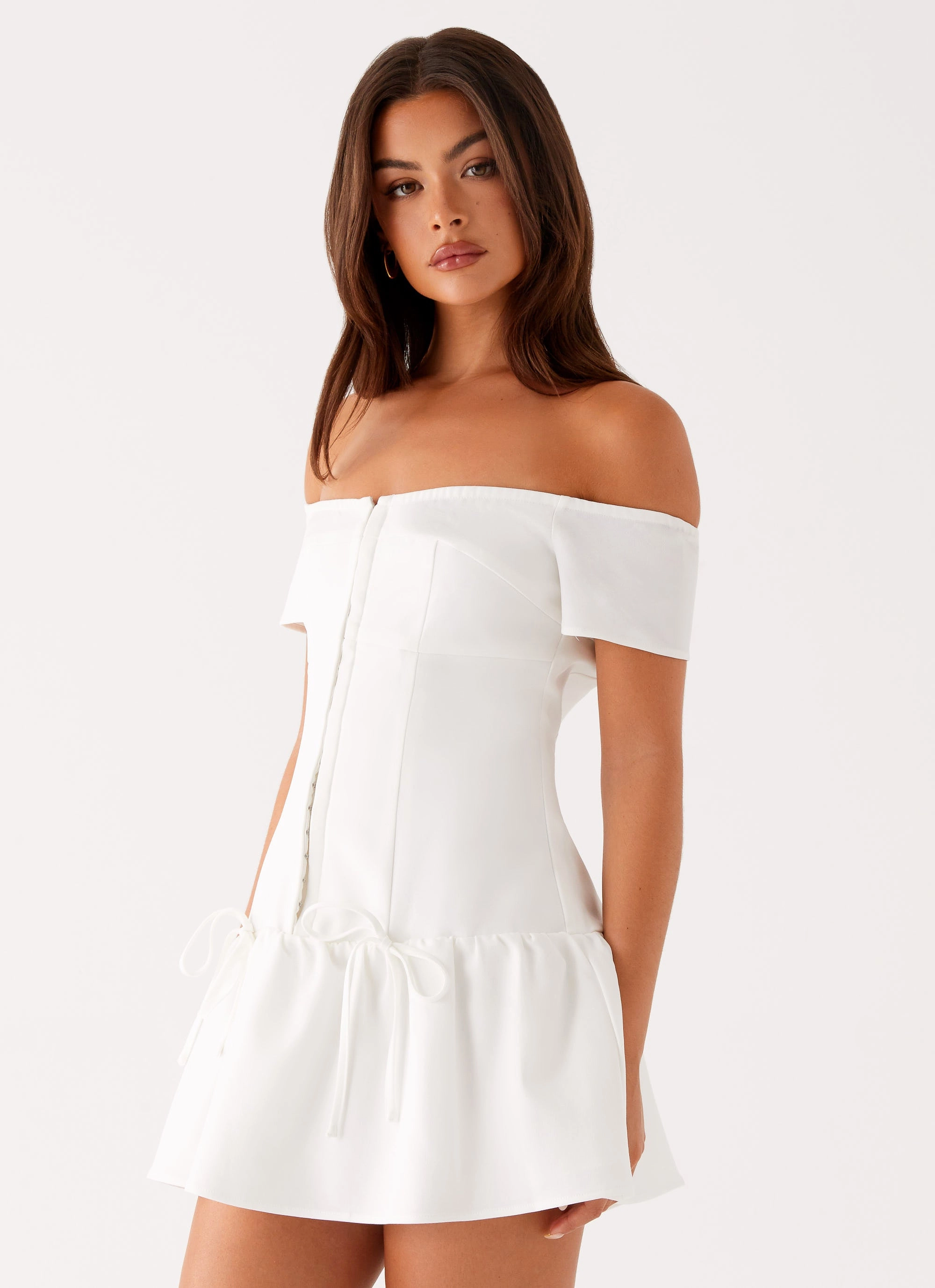 Penny Mini Dress - White Layering-Piece Semi Fit