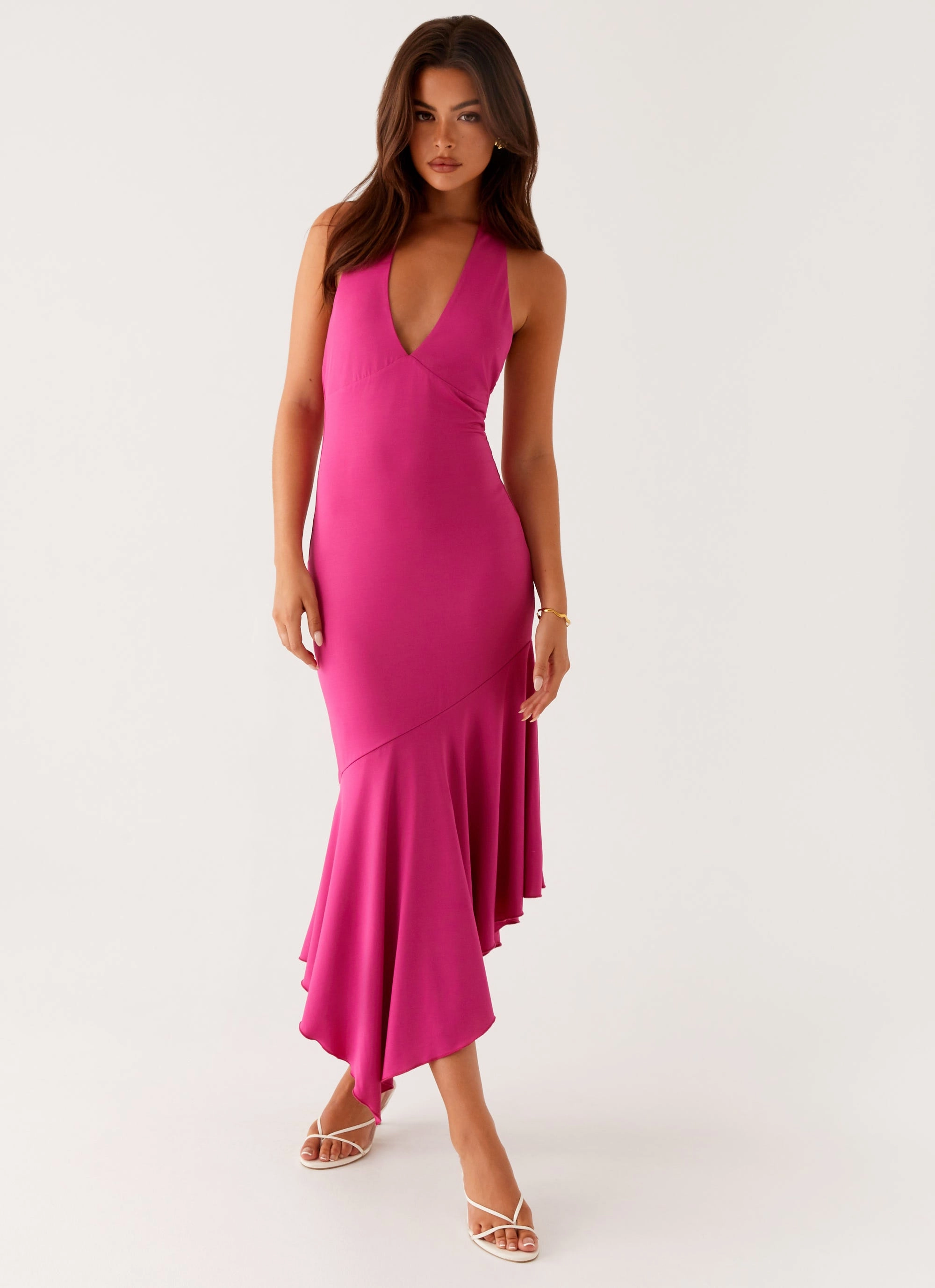 Calm Drape Perdita Midi Dress - Fuchsia