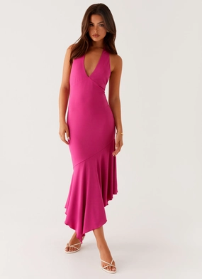 Calm Drape Perdita Midi Dress - Fuchsia