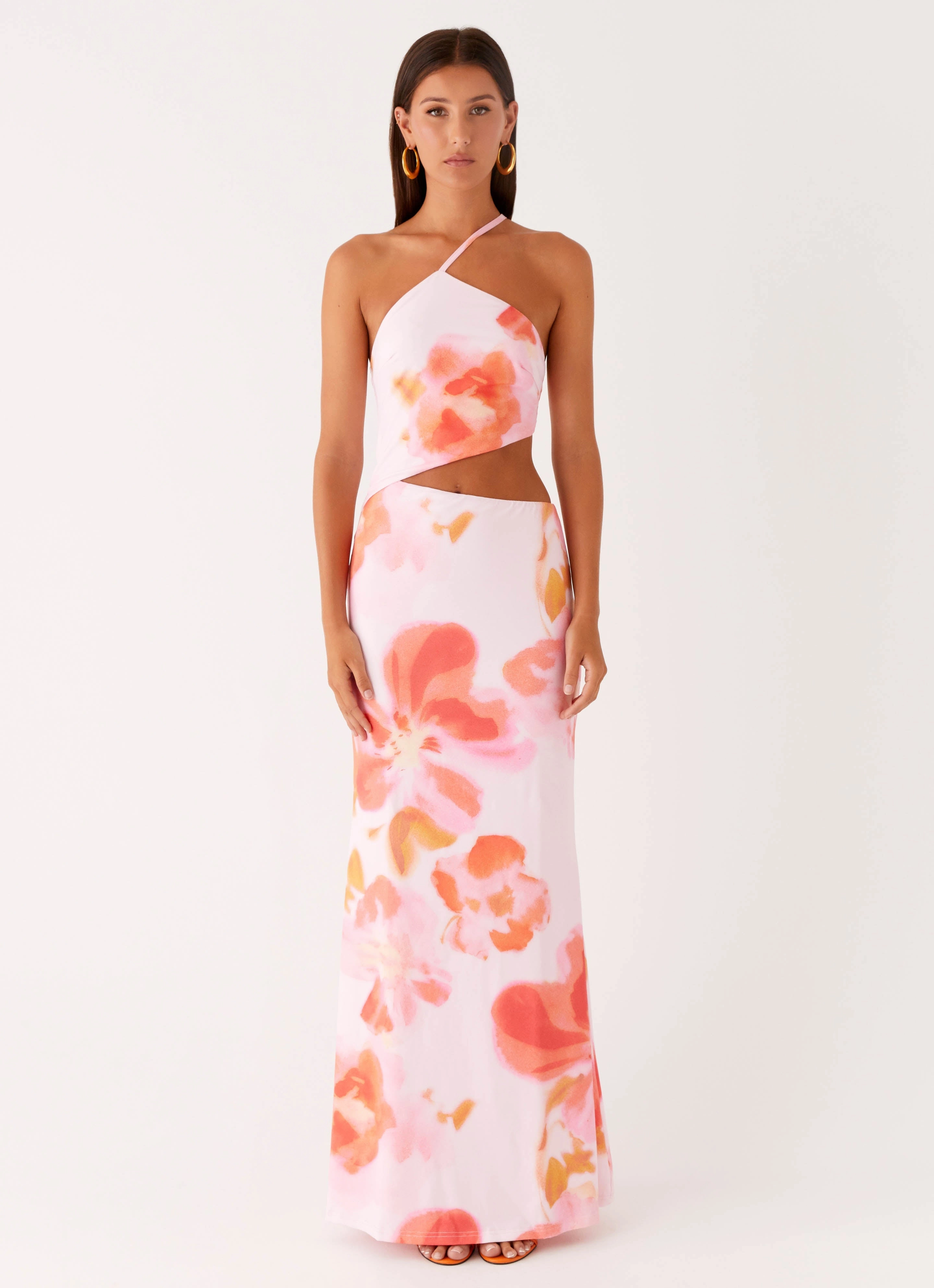 Easy and Effortless Riano Cut Out Maxi Dress - Blushing Blossom