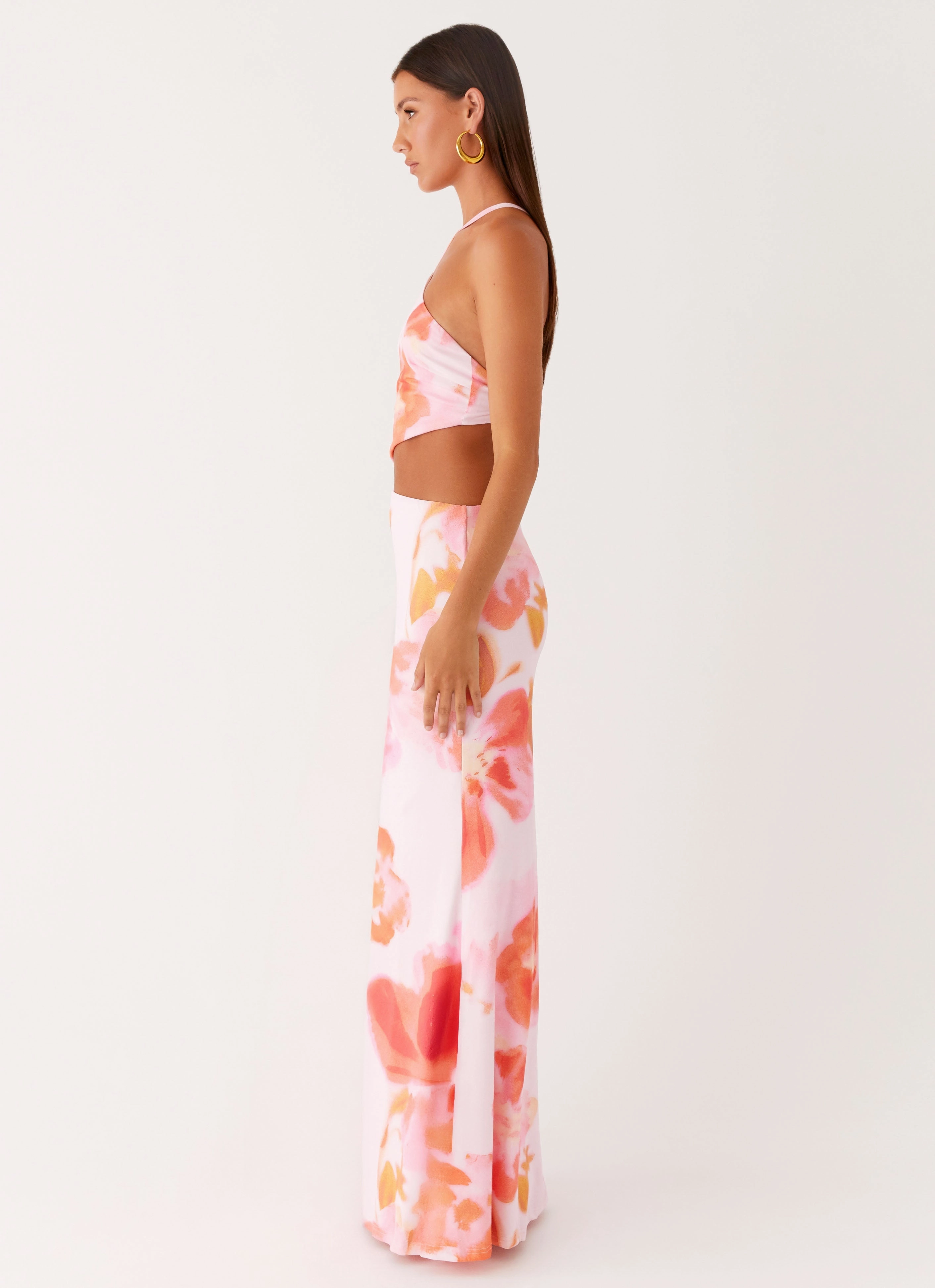 Trend-Inspired Riano Cut Out Maxi Dress - Blushing Blossom