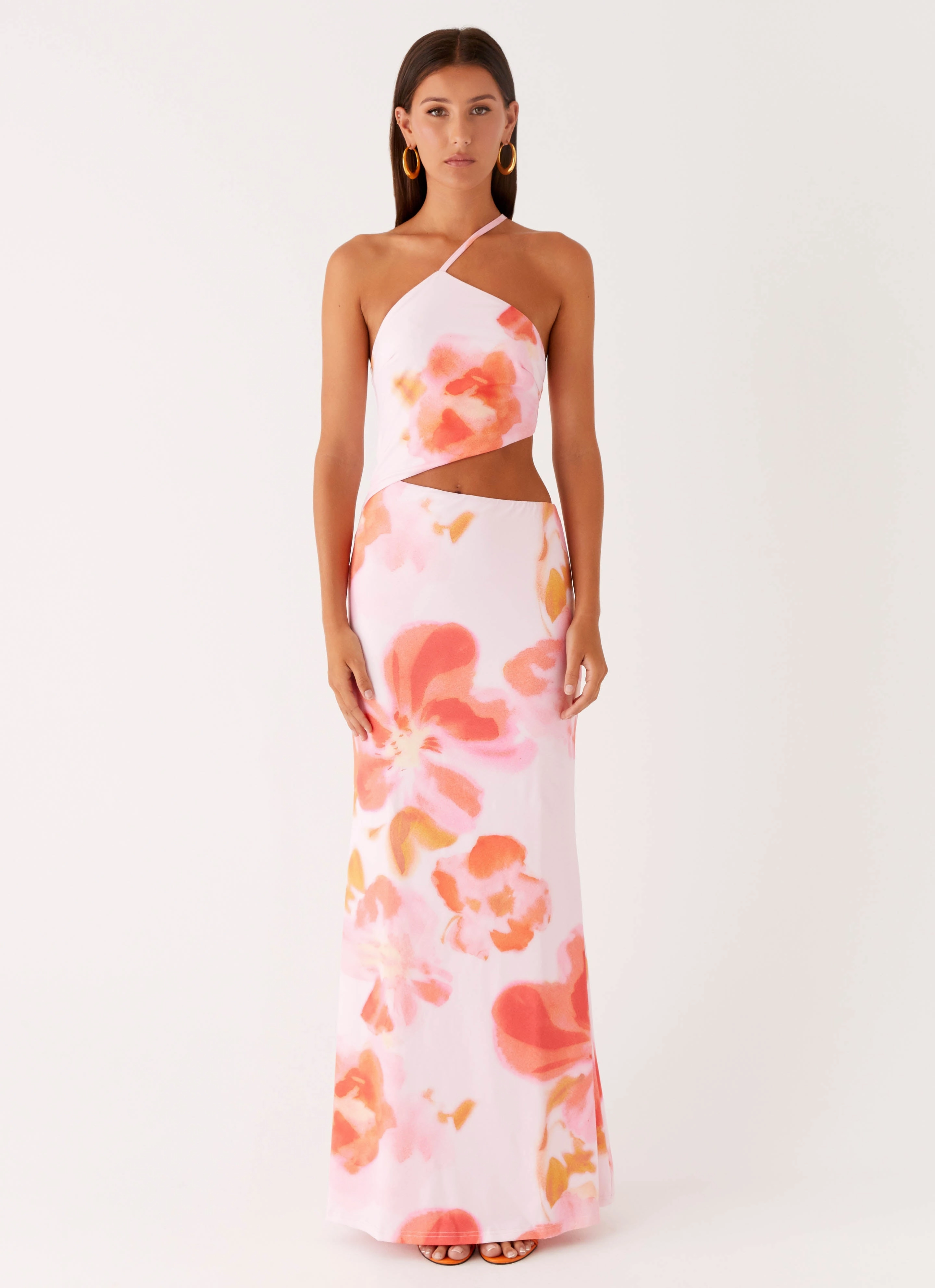 Riano Cut Out Maxi Dress - Blushing Blossom perfect for events