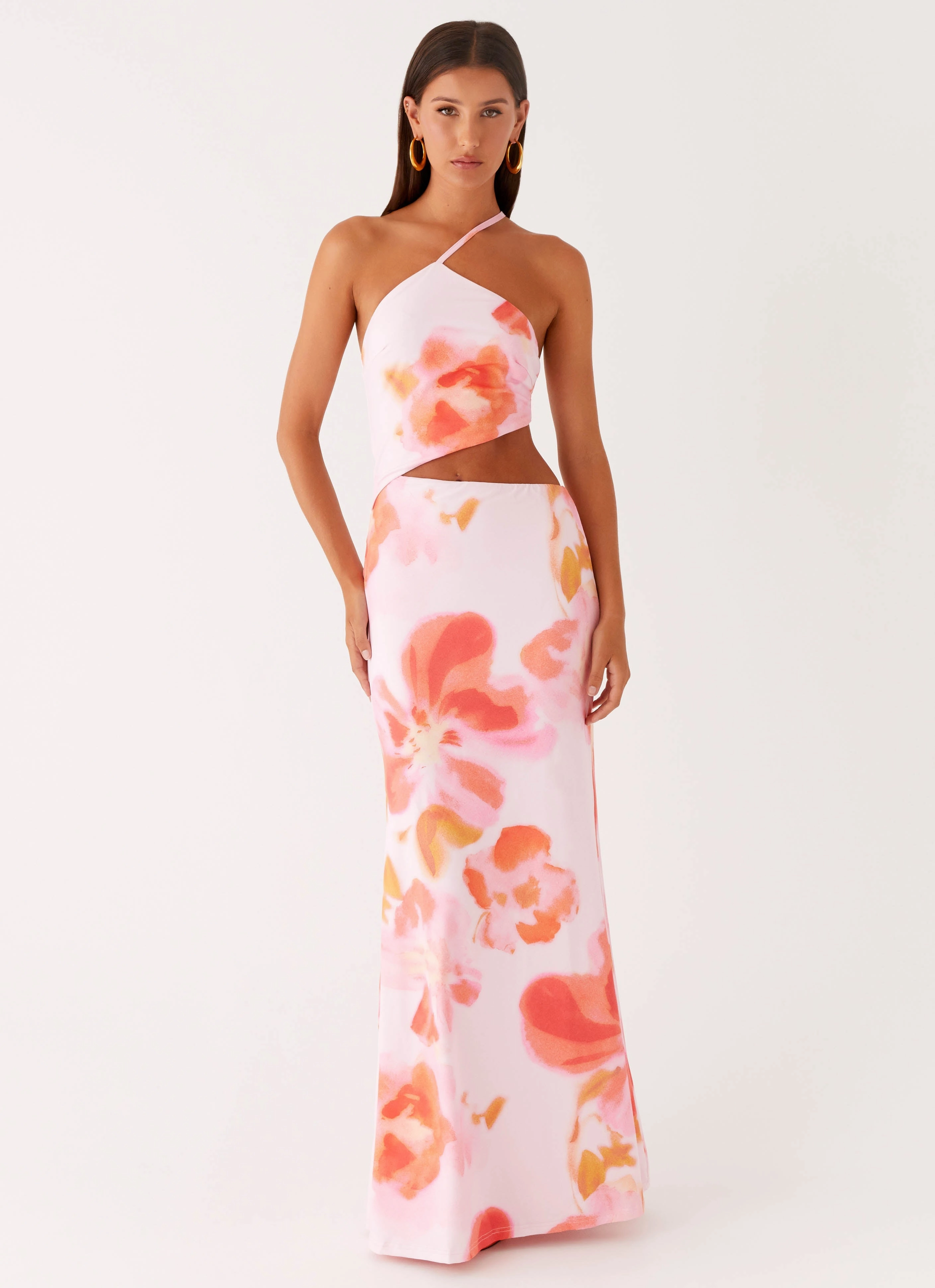 Air Layer Classic Flow Riano Cut Out Maxi Dress - Blushing Blossom