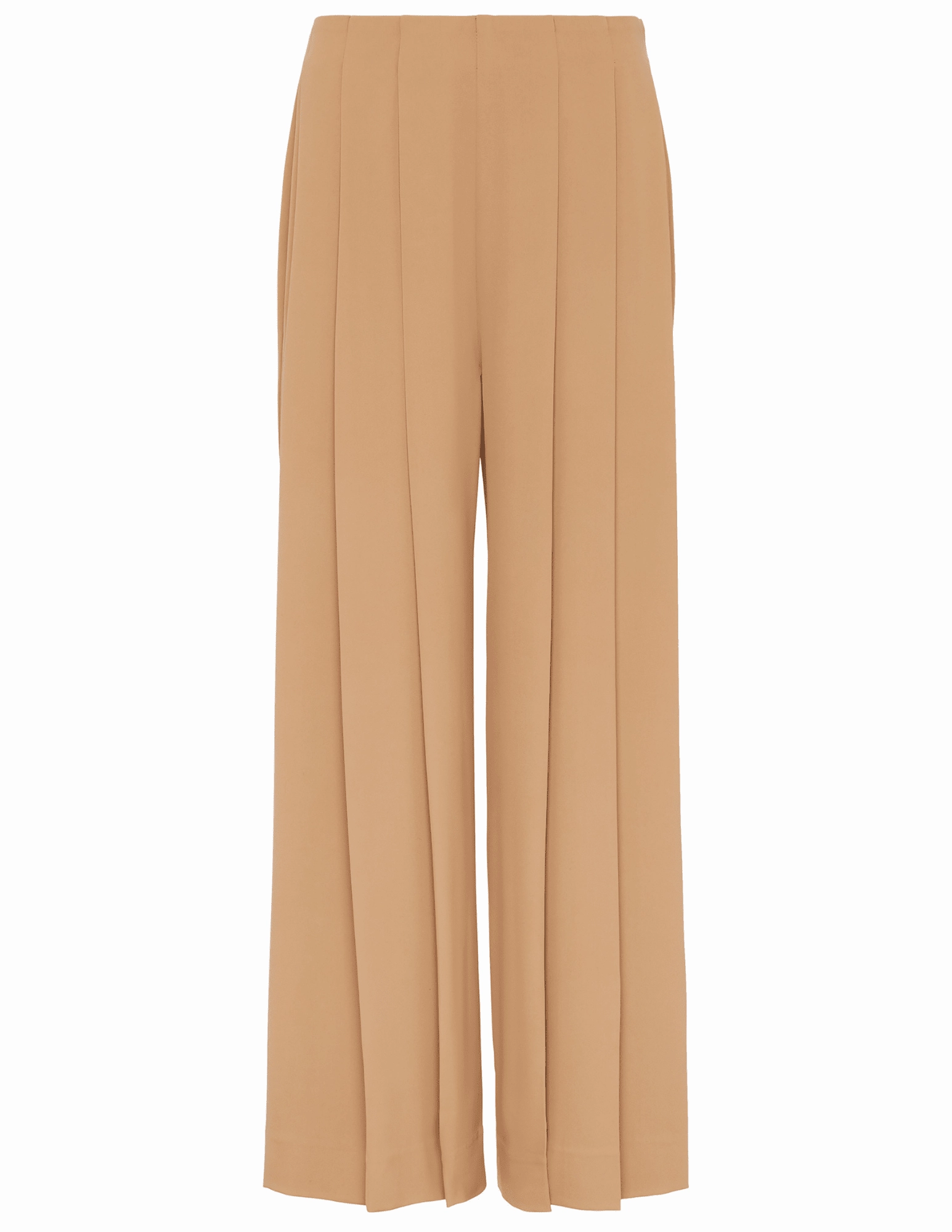 L'AGENCE Novalynn Cropped Pleated Wide Leg Pant in Cinnamon Swirl Low Profile Fasteners