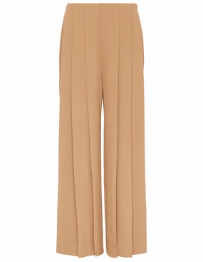 L'AGENCE Novalynn Cropped Pleated Wide Leg Pant in Cinnamon Swirl Comfortable Style