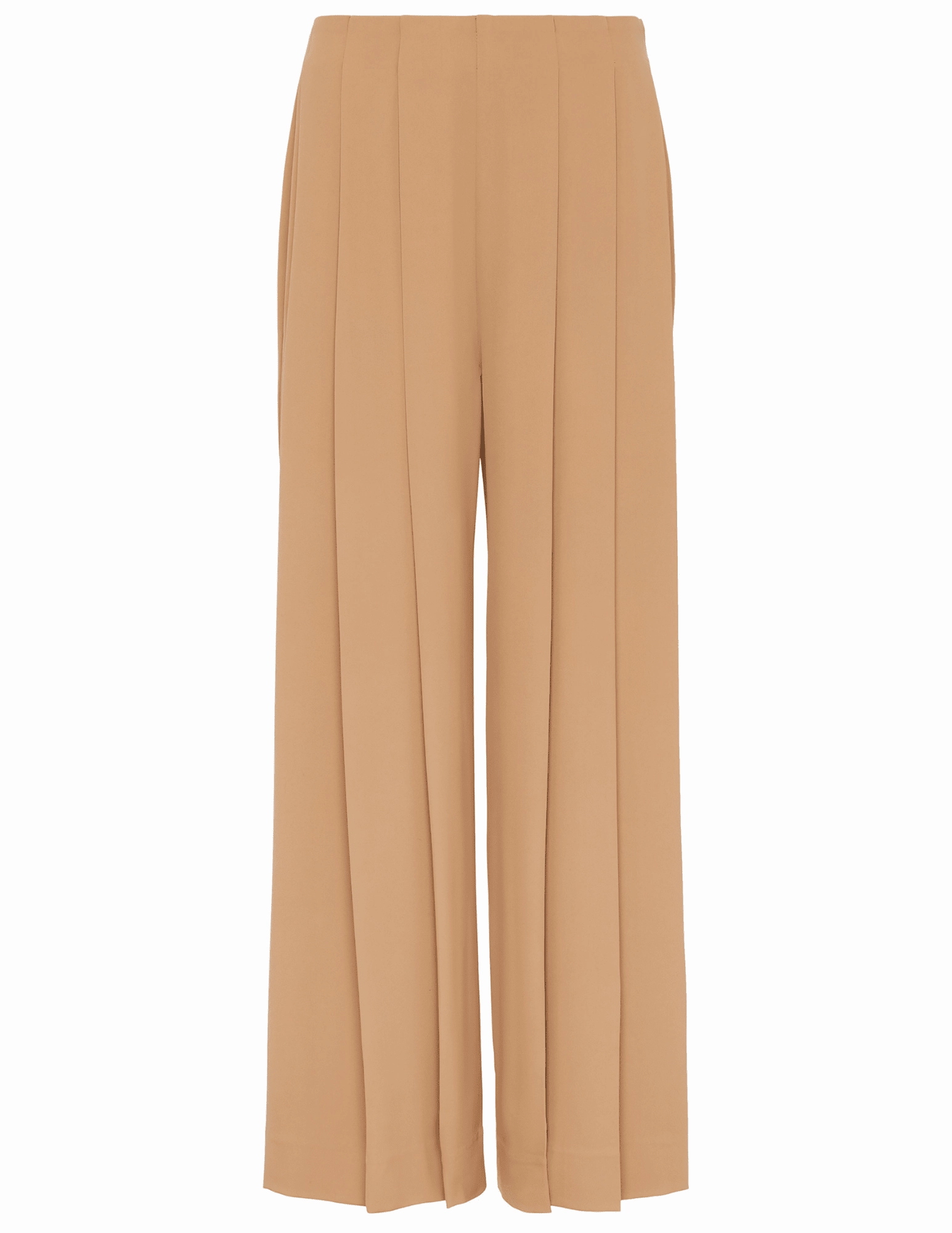 L'AGENCE Novalynn Cropped Pleated Wide Leg Pant in Cinnamon Swirl Stretchy Waist Light Reflective Details
