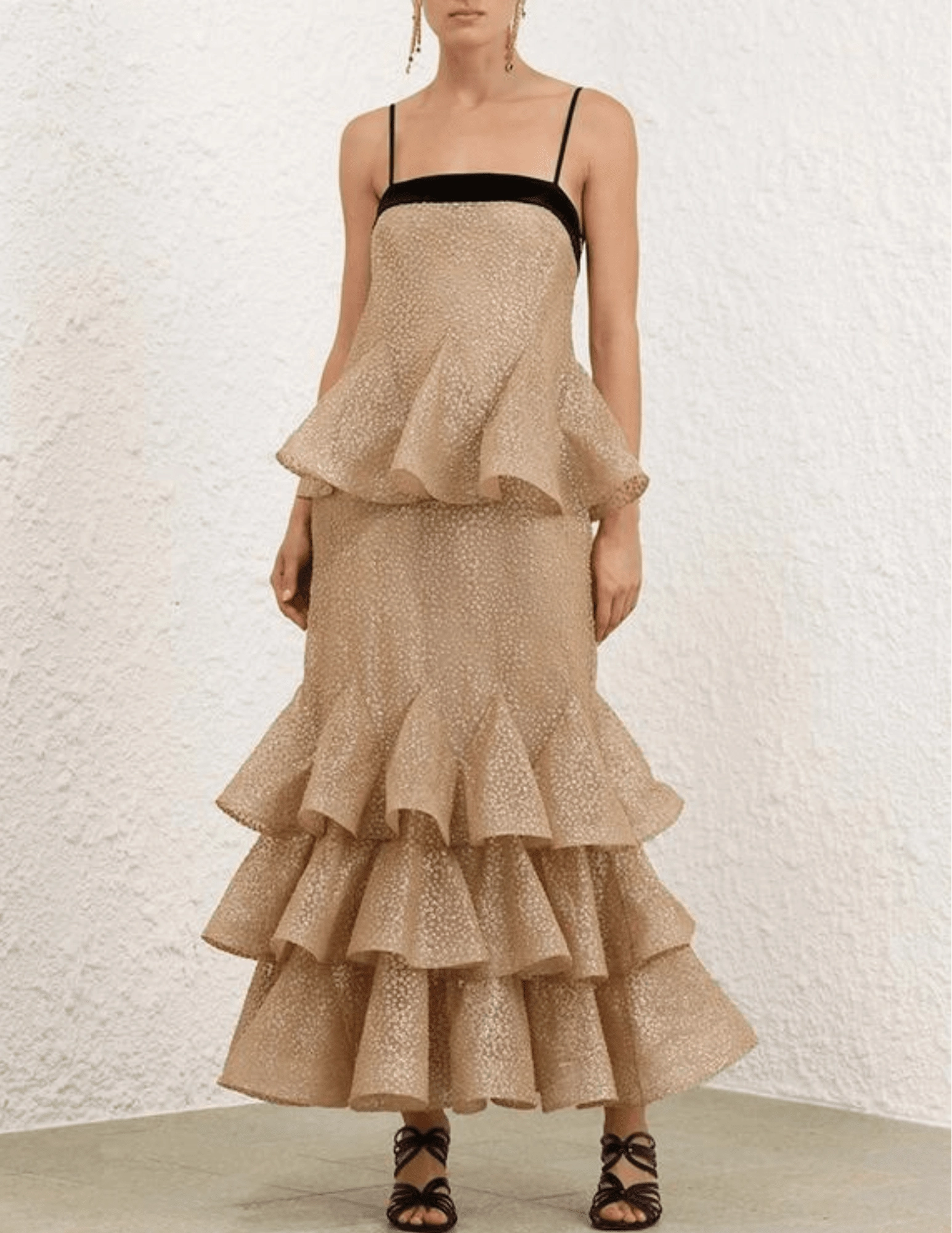 Vibrant color dress Zimmermann Pavilion Glitter Flutter Slip Dress