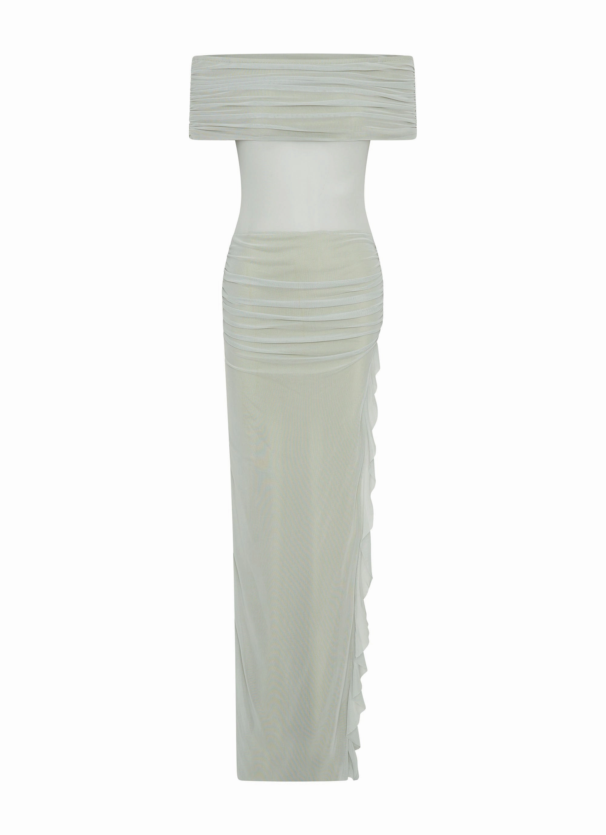 Nelly Off Shoulder Maxi Dress - Pistachio Work Option