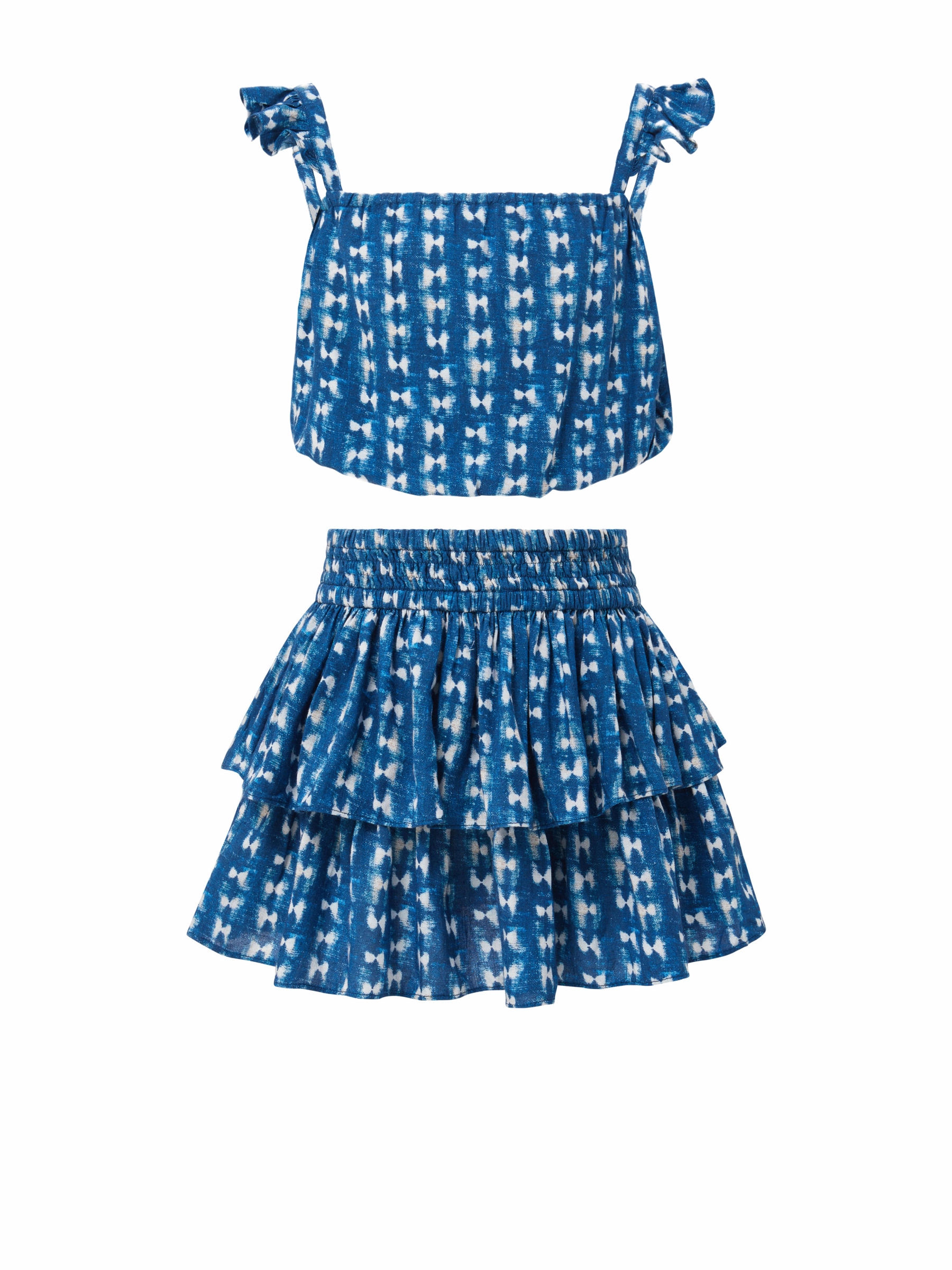 Girls Bryn Top & Skirt Set In Denim Tides Compact Pack Urban Look