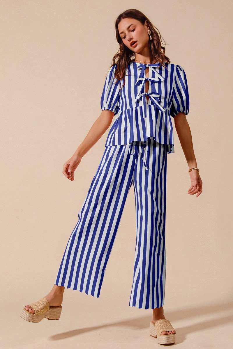 Summer of Love Striped Set - Blue FadeResistantTreatment Comfortable Look