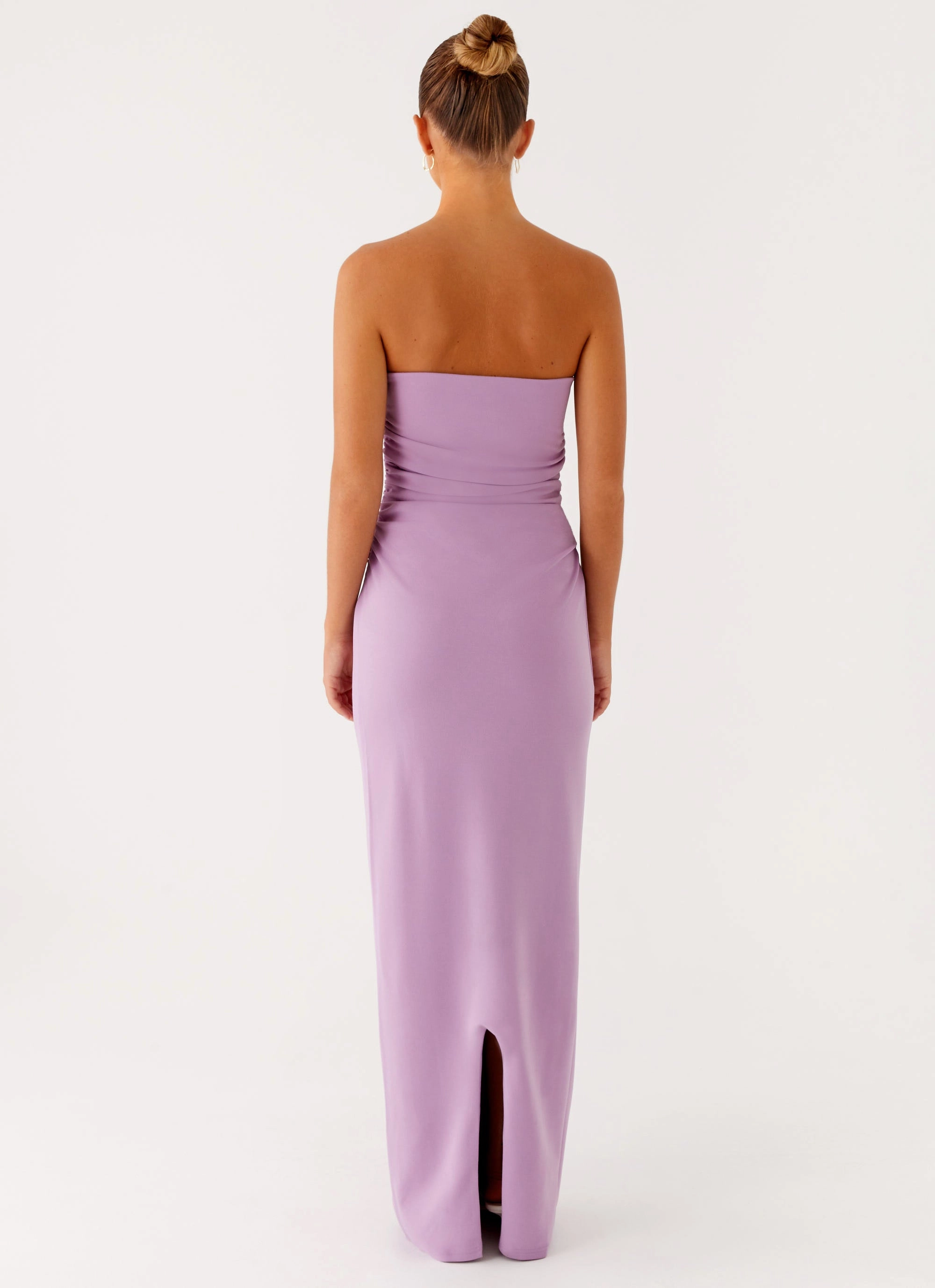 Eryn Maxi Dress - Lilac Low Key Slit Detail
