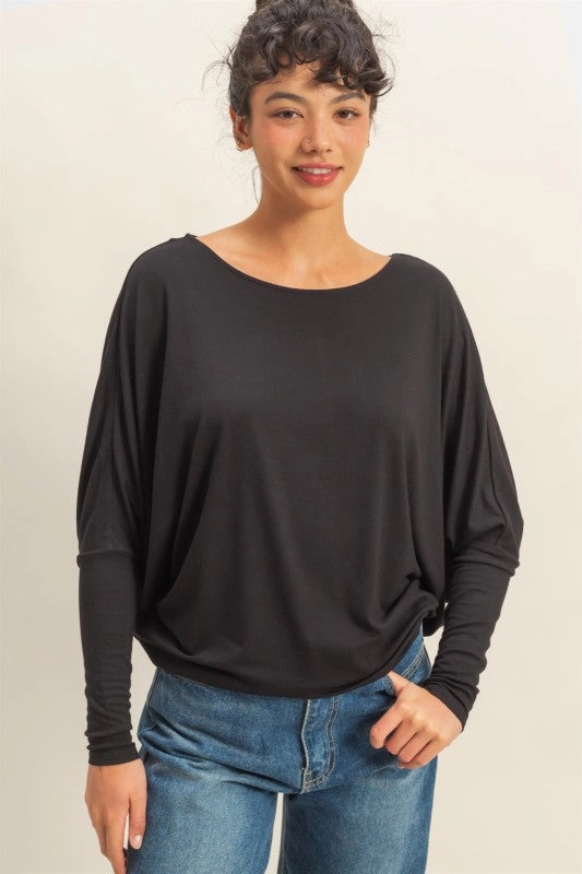 Anti Pill Surface Anna Dolman Long Sleeve Top