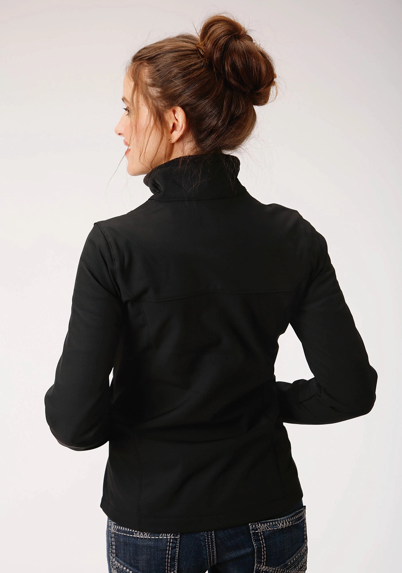 Packable Construction Low Profile Collar Design Roper Technical Womens Black Polyester Softshell Jacket