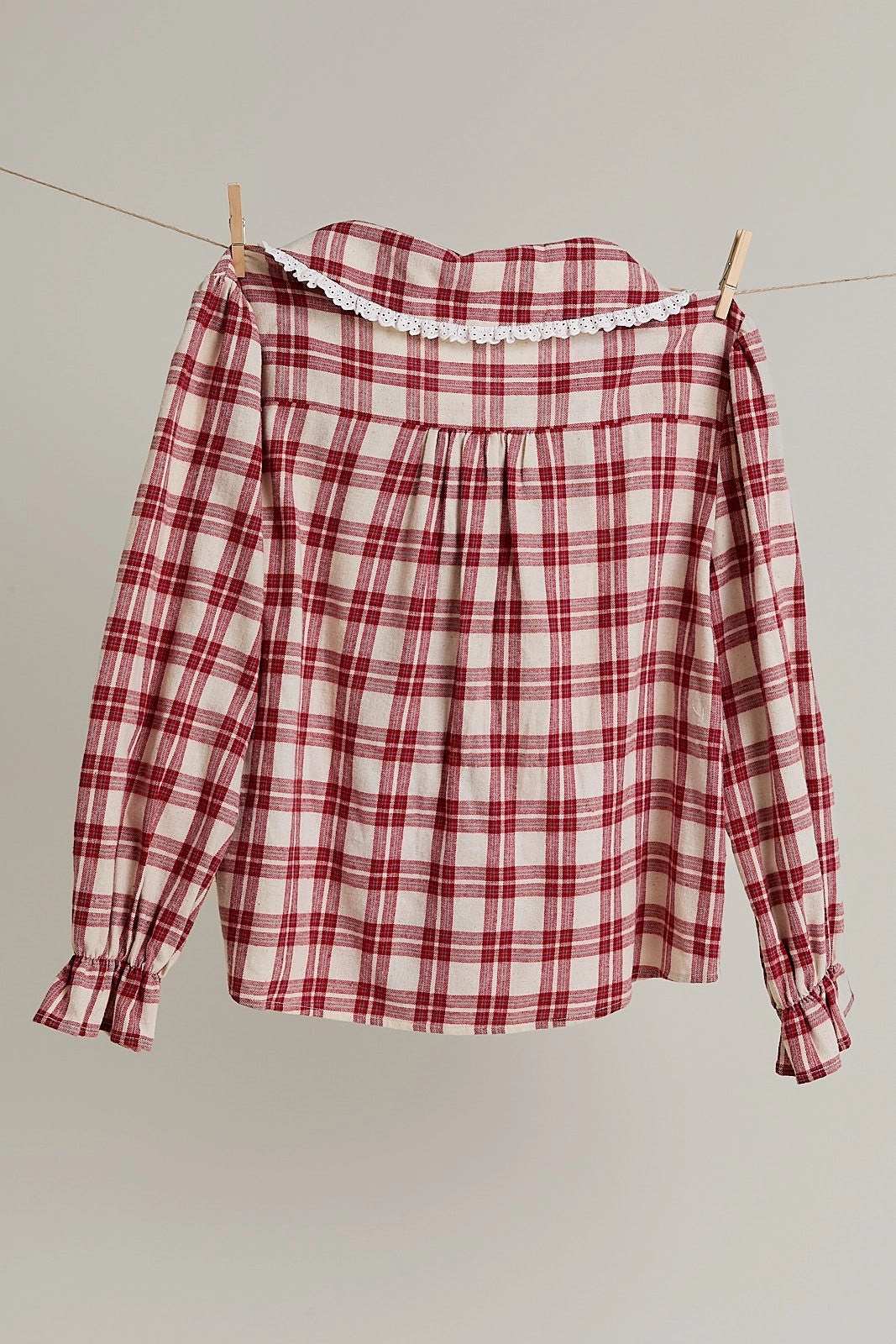 Professional Cut Peter Pan Collar Plaid Top