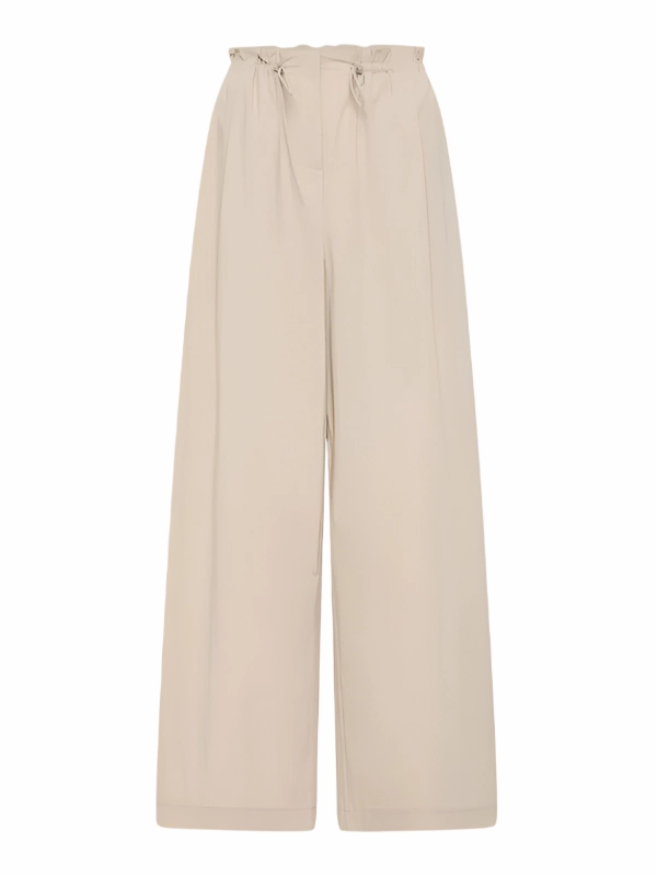 Petit Paperbag Waist Pants in Creme EcoFriendlyBlend Tapered ankle