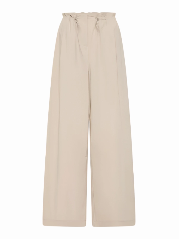 BreathableMaterial Workout-ready Petit Paperbag Waist Pants in Creme