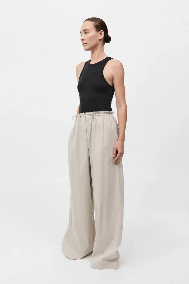 Petit Paperbag Waist Pants in Creme Sweat Resistant