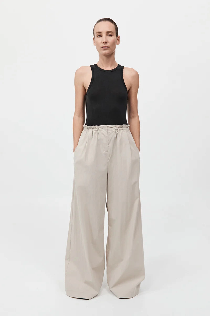 Petit Paperbag Waist Pants in Creme Tagless Labeling