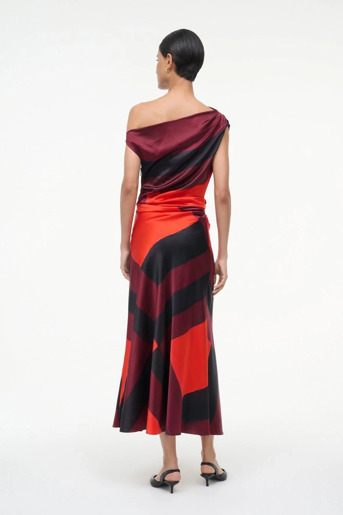 Phare Silk Dress in Ruby Prism Cloud Light