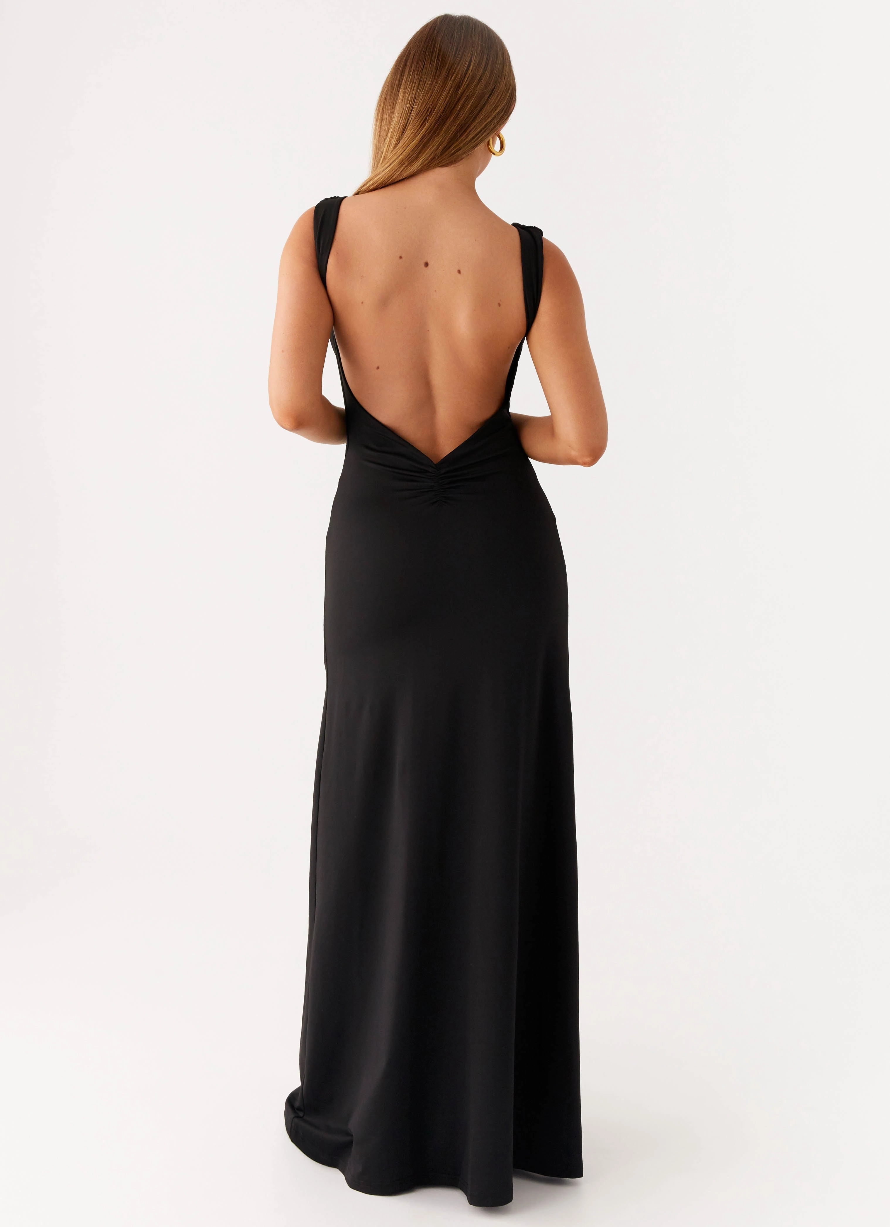 Phianne Maxi Dress - Black Side Slit