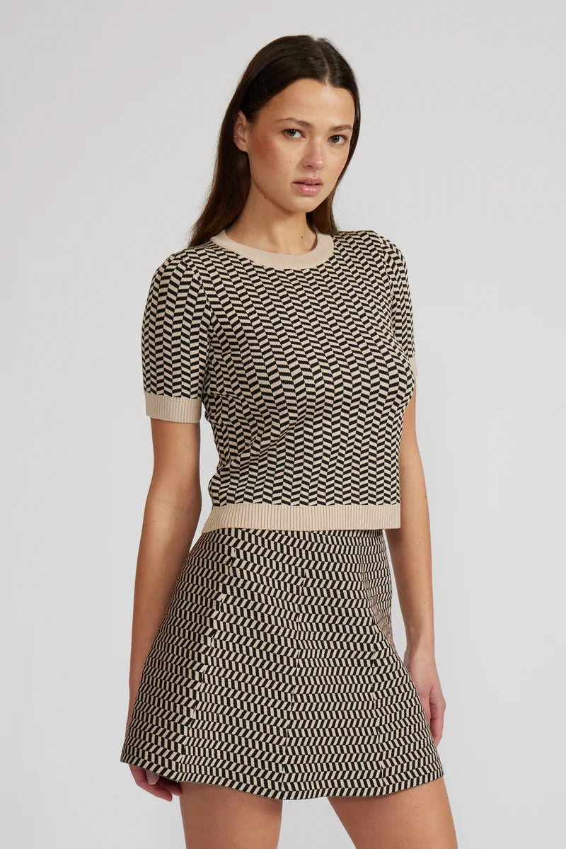 Pip Knit Mini Skirt Perfect Fit Decorative stitching