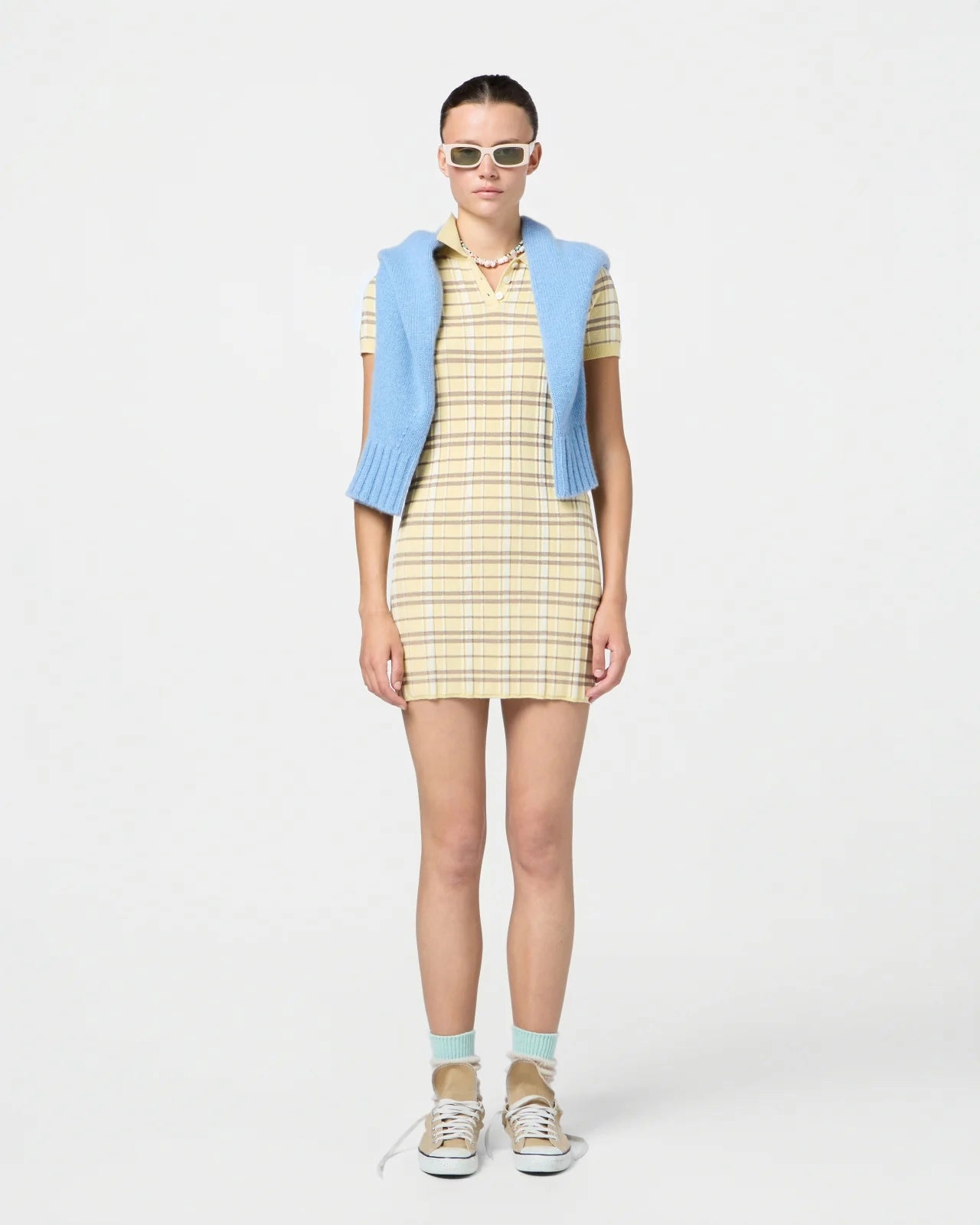 Plaid Polo Dress in Butter Combo Air Comfort Pure Motion