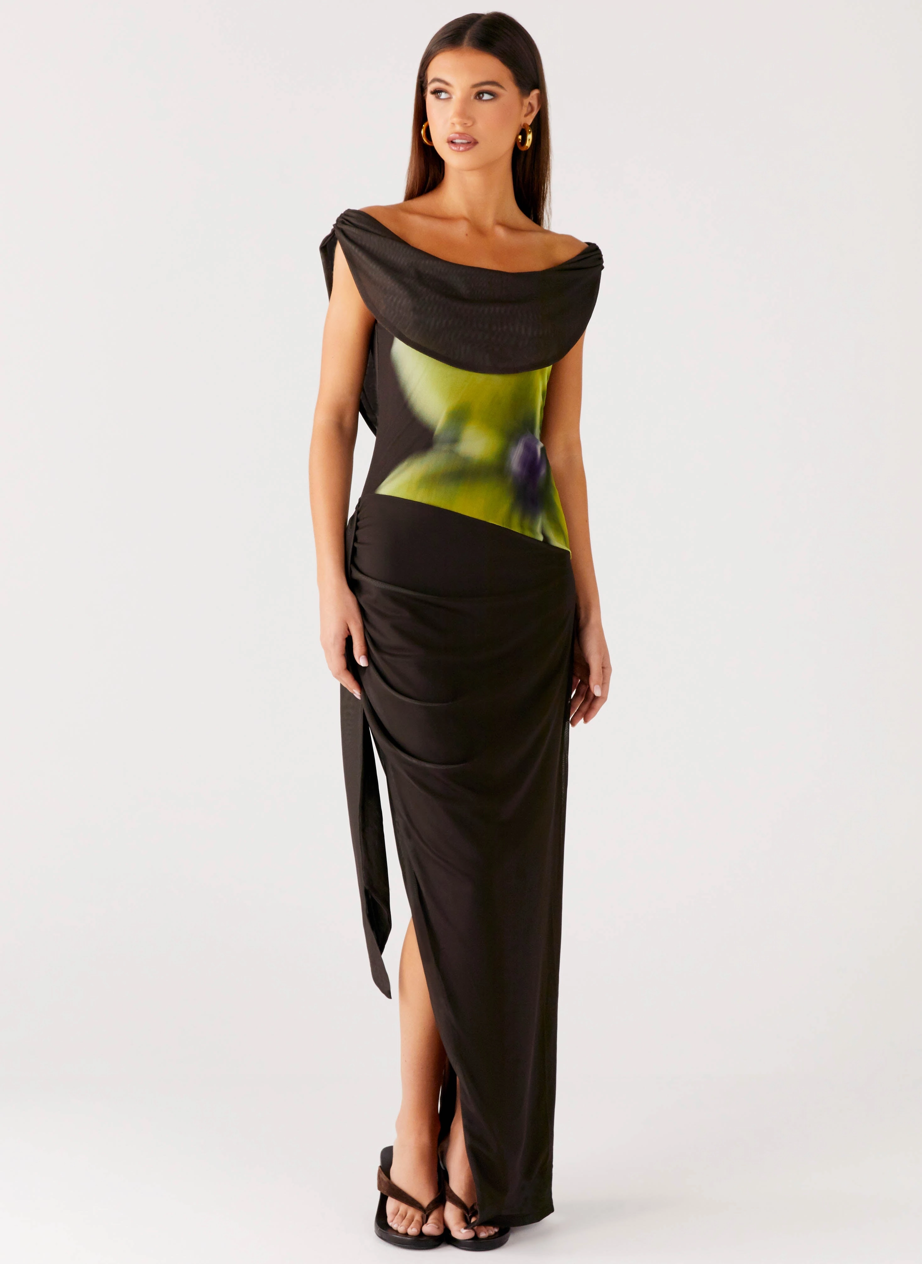 Effortless Wear Good Fortune Maxi Dress - Lime Flower