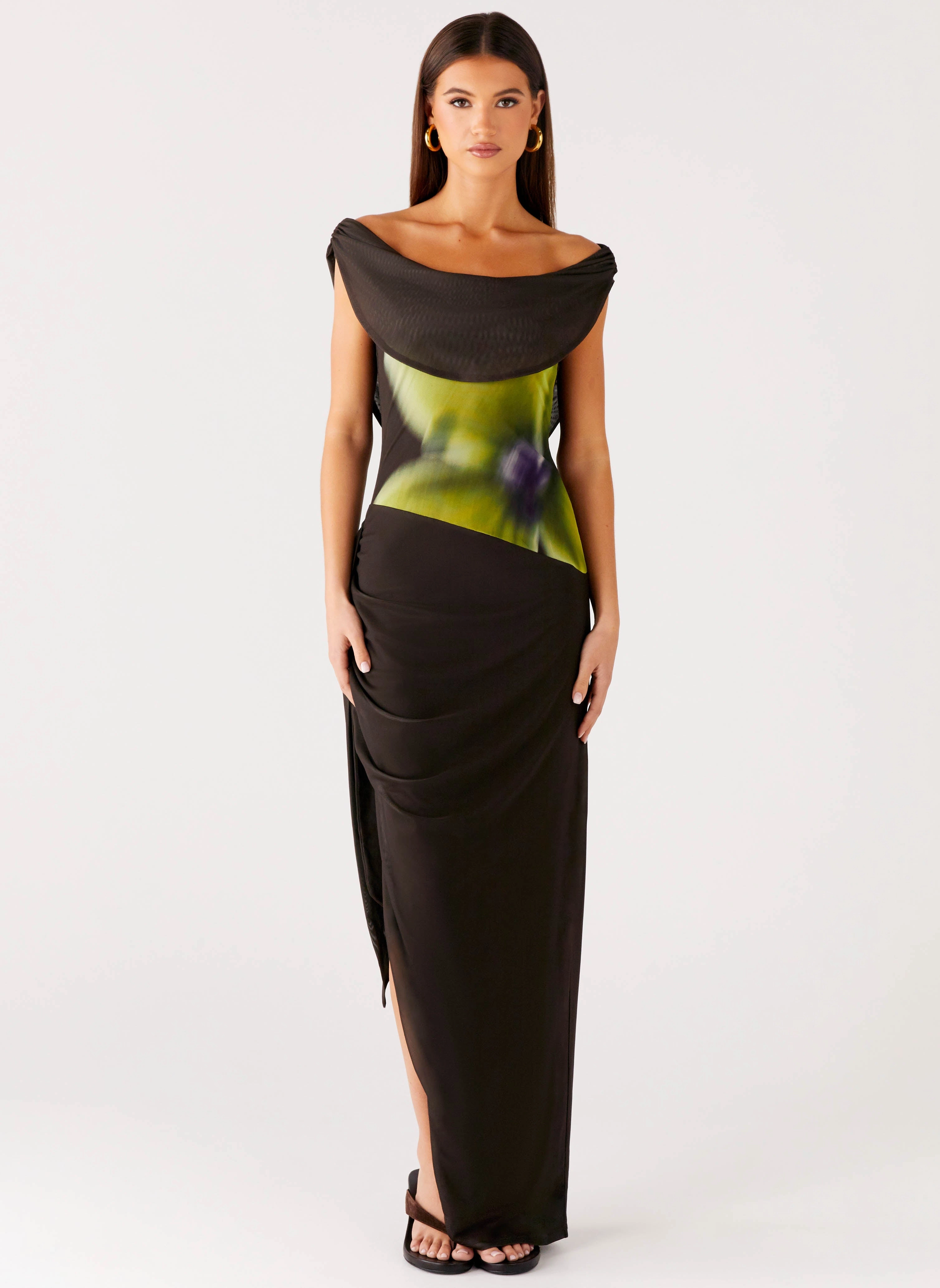 Good Fortune Maxi Dress - Lime Flower Timeless Energy Relaxed Finish