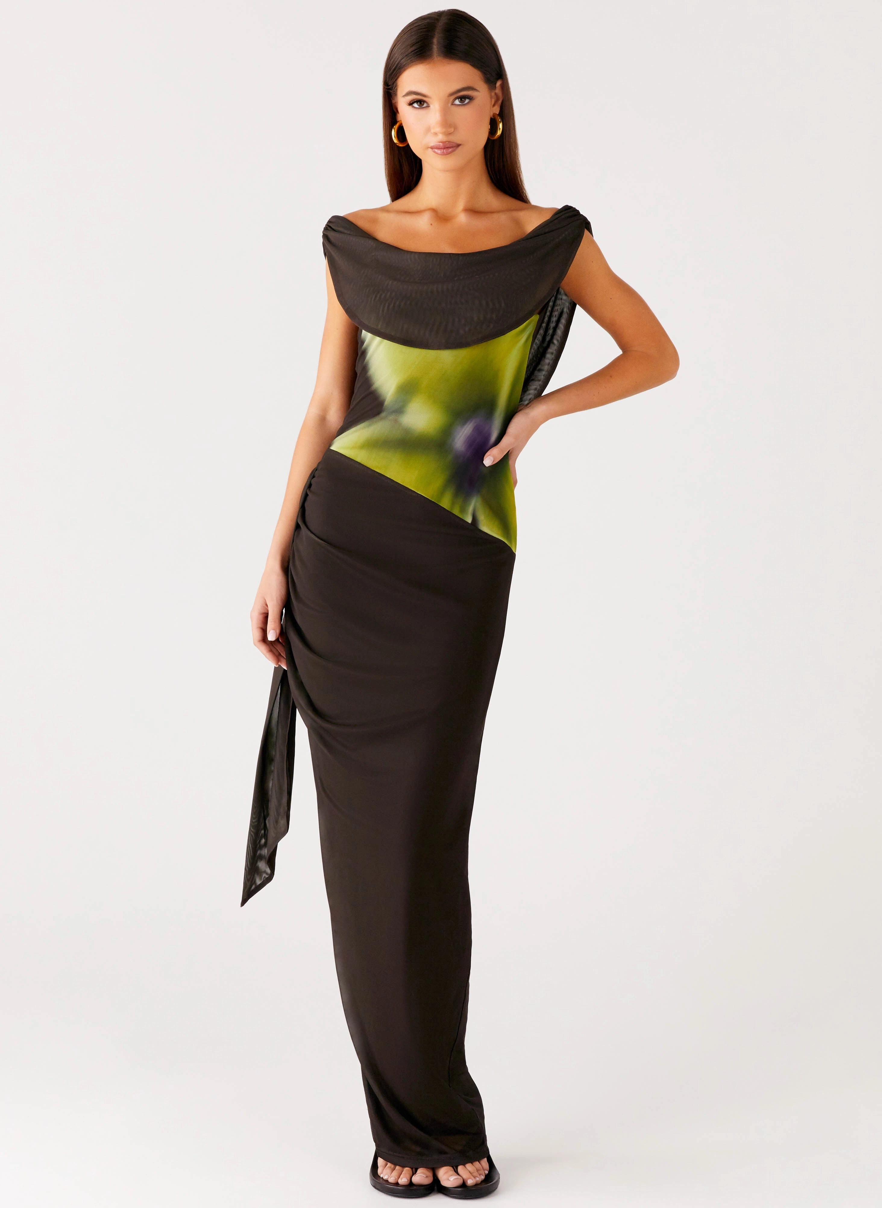 Good Fortune Maxi Dress - Lime Flower Daily Silhouette Mood Focused