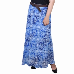 Smooth Finish Odor Resistant Treatment Plus Size Chiffon Maxi Skirt